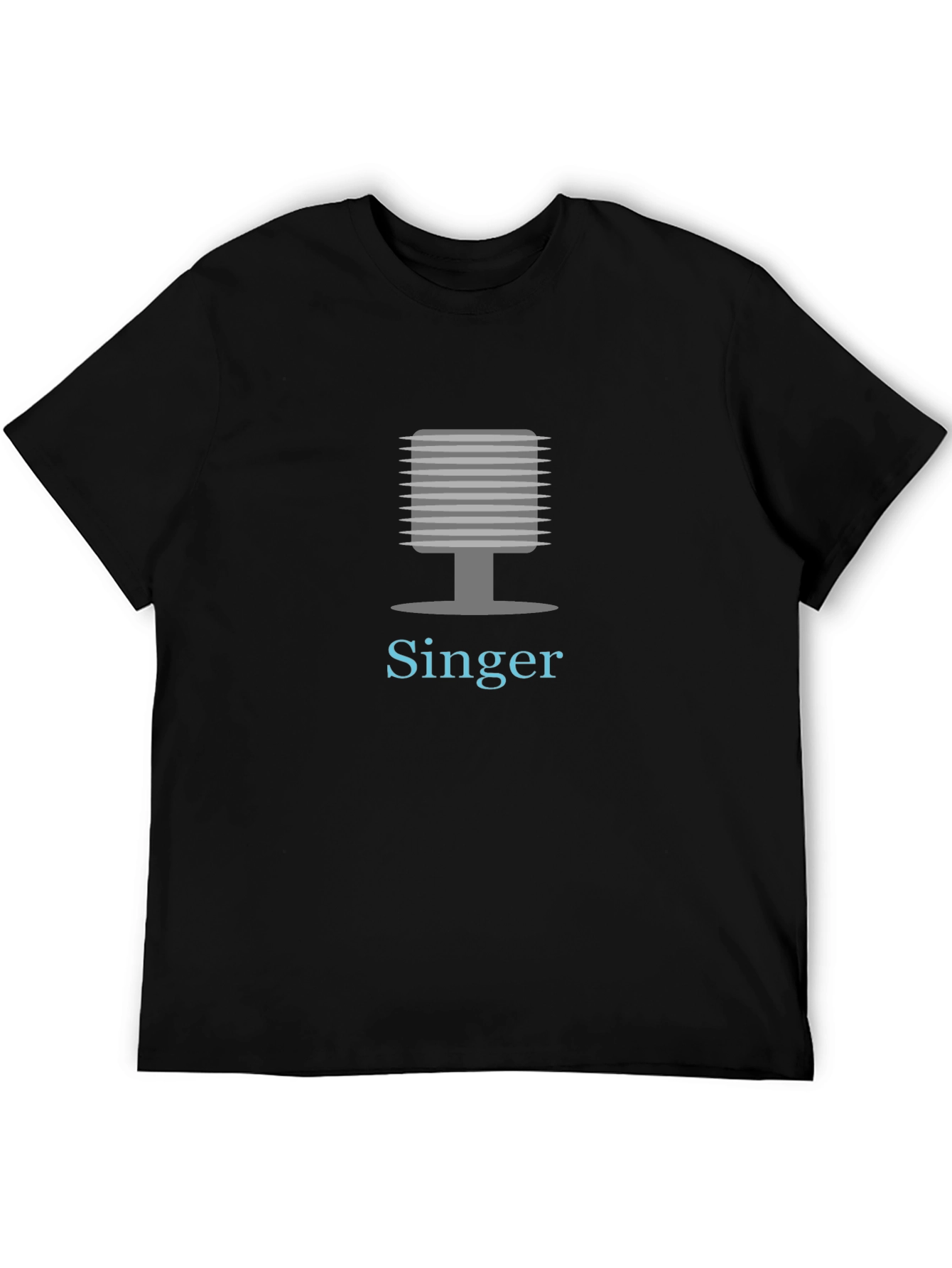 Singer Microphone Graphic Tee - Black Cotton