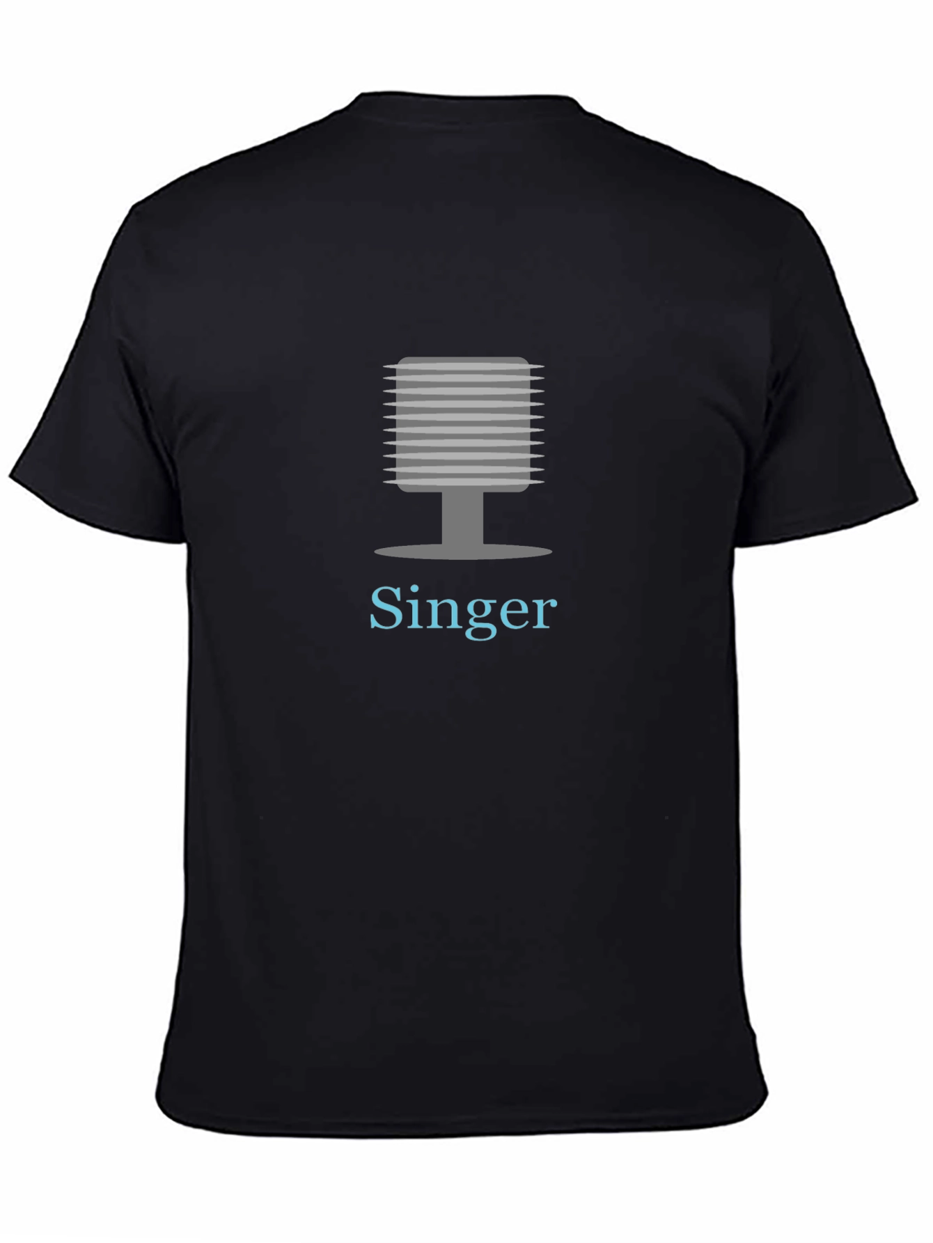 Singer Microphone Graphic Tee - Black Cotton
