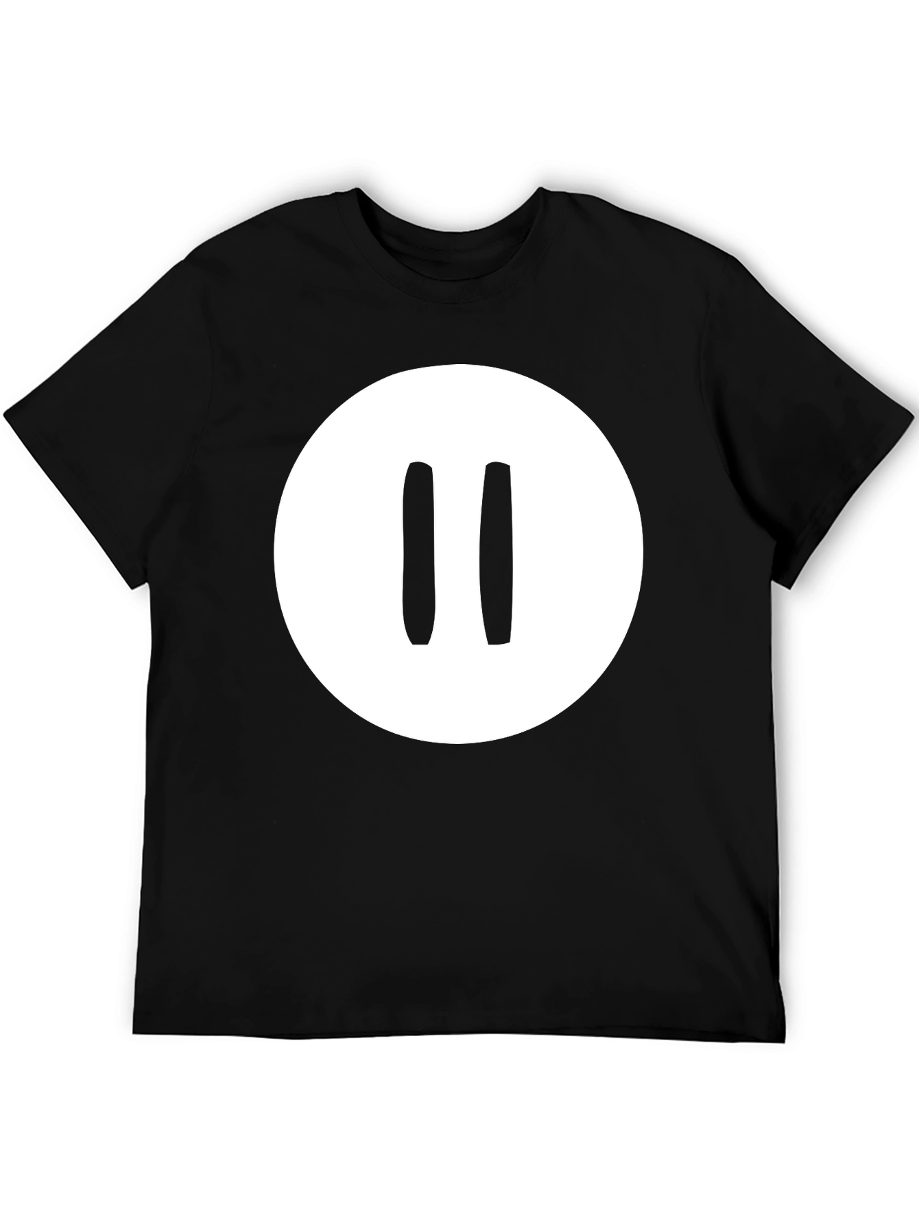Pause Button Graphic Tee - Black Casual Shirt