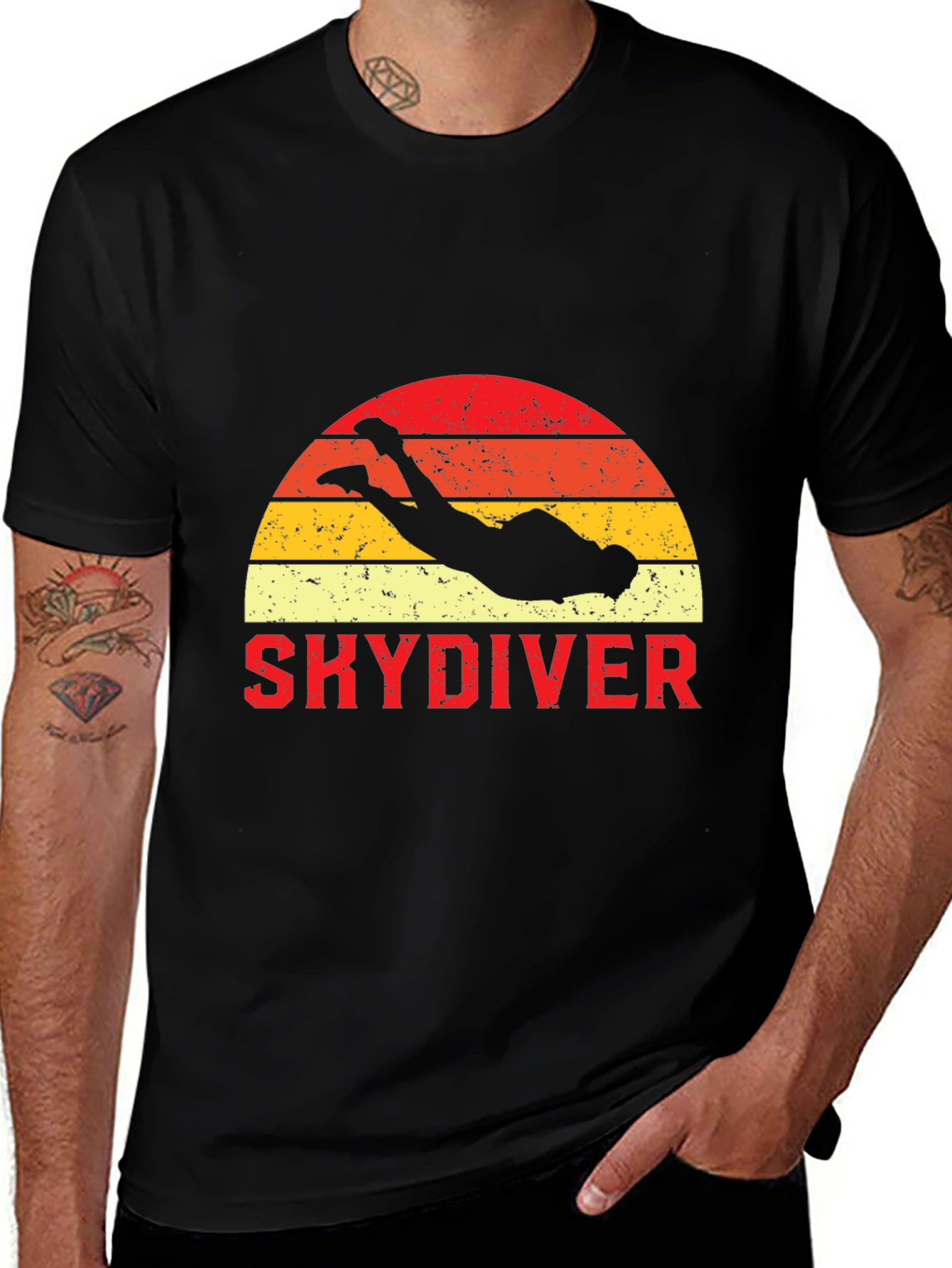Skydiving Retro Sunset T-Shirt