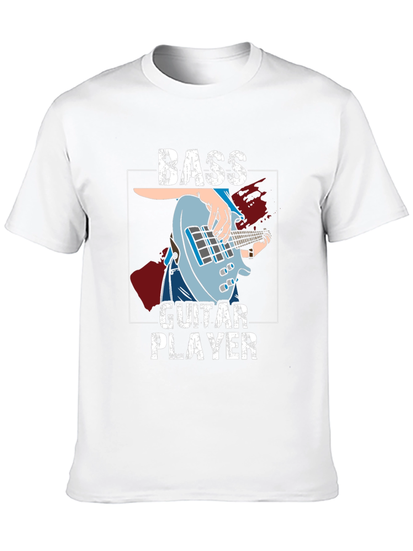 Bass Guitar Player Graphic T-Shirt - Black