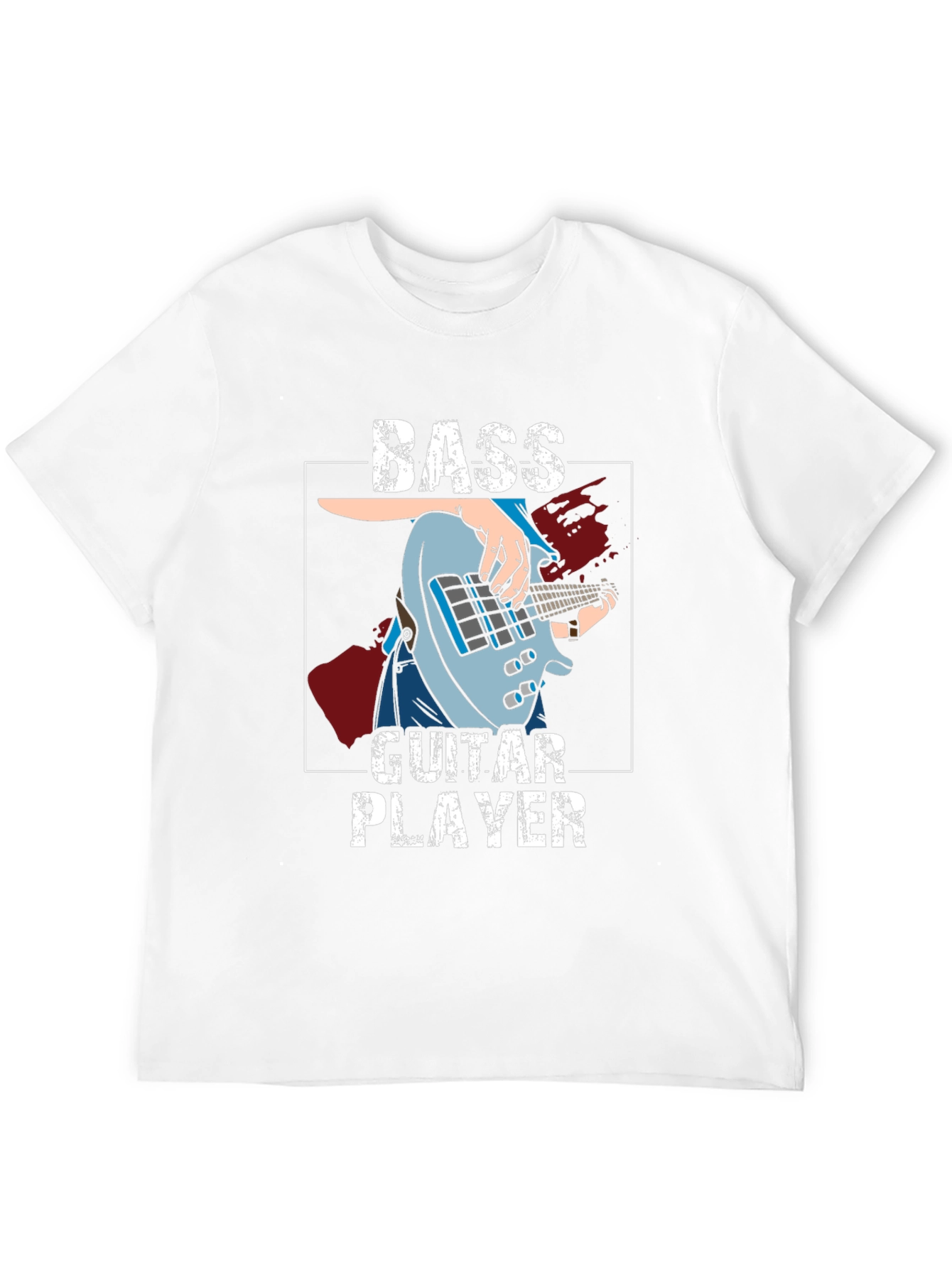 Bass Guitar Player Graphic T-Shirt - Black