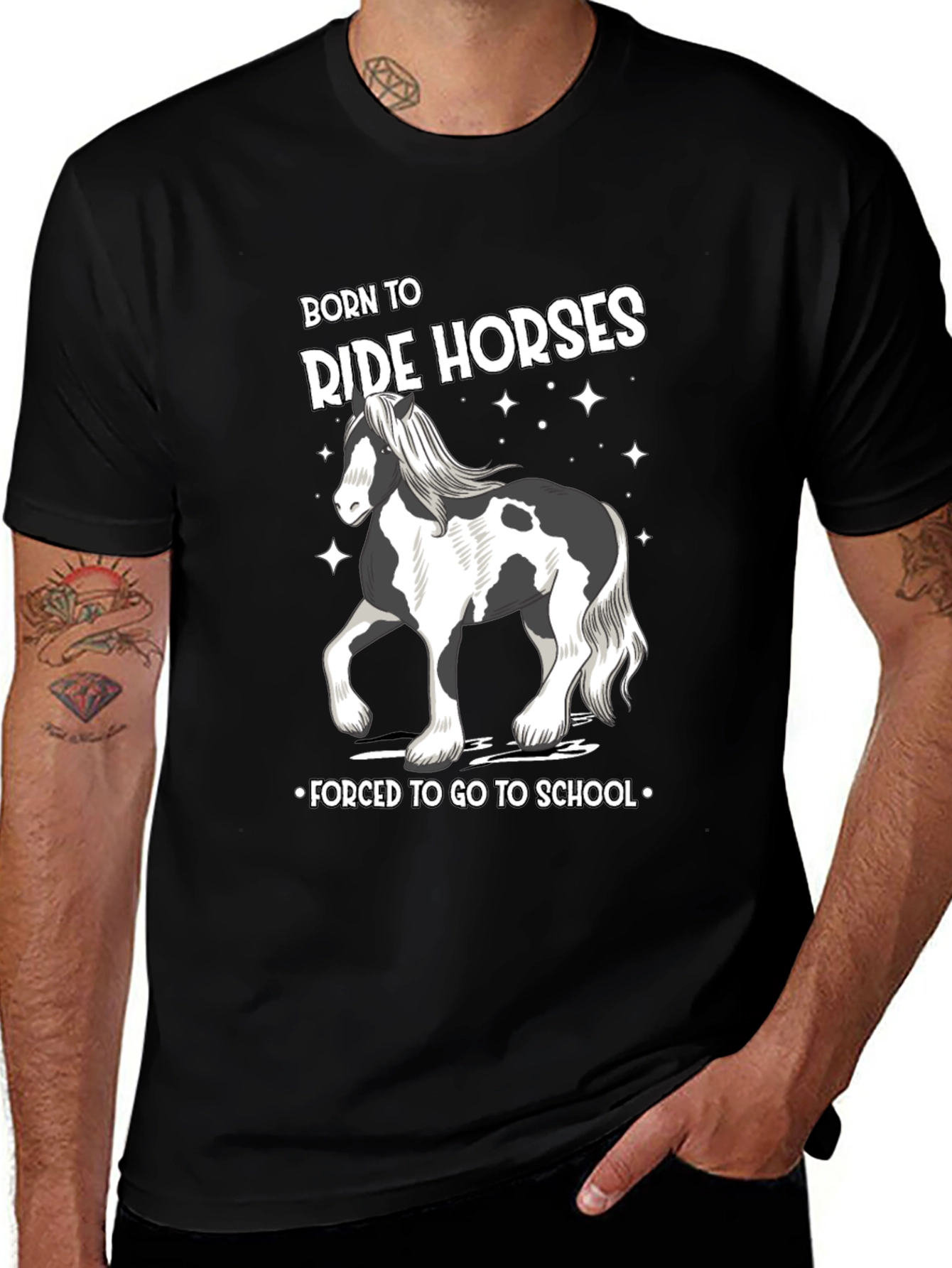 Born to Ride Horses Graphic Tee