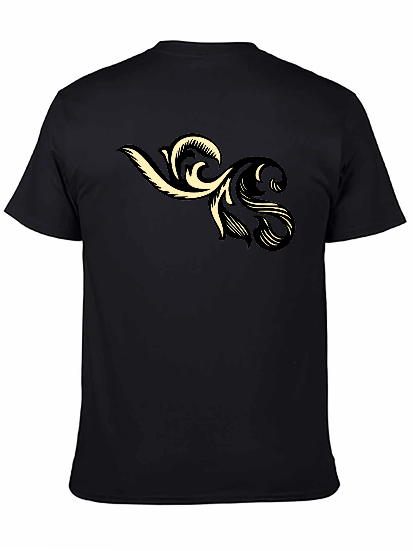 Stylish Black T-Shirt with Floral Graphic Print