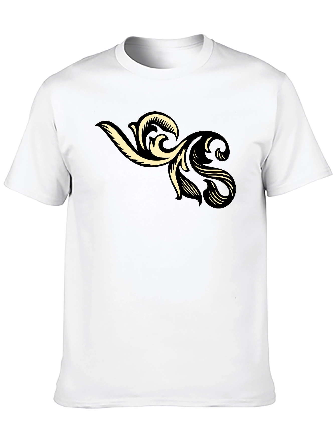 Stylish Black T-Shirt with Floral Graphic Print