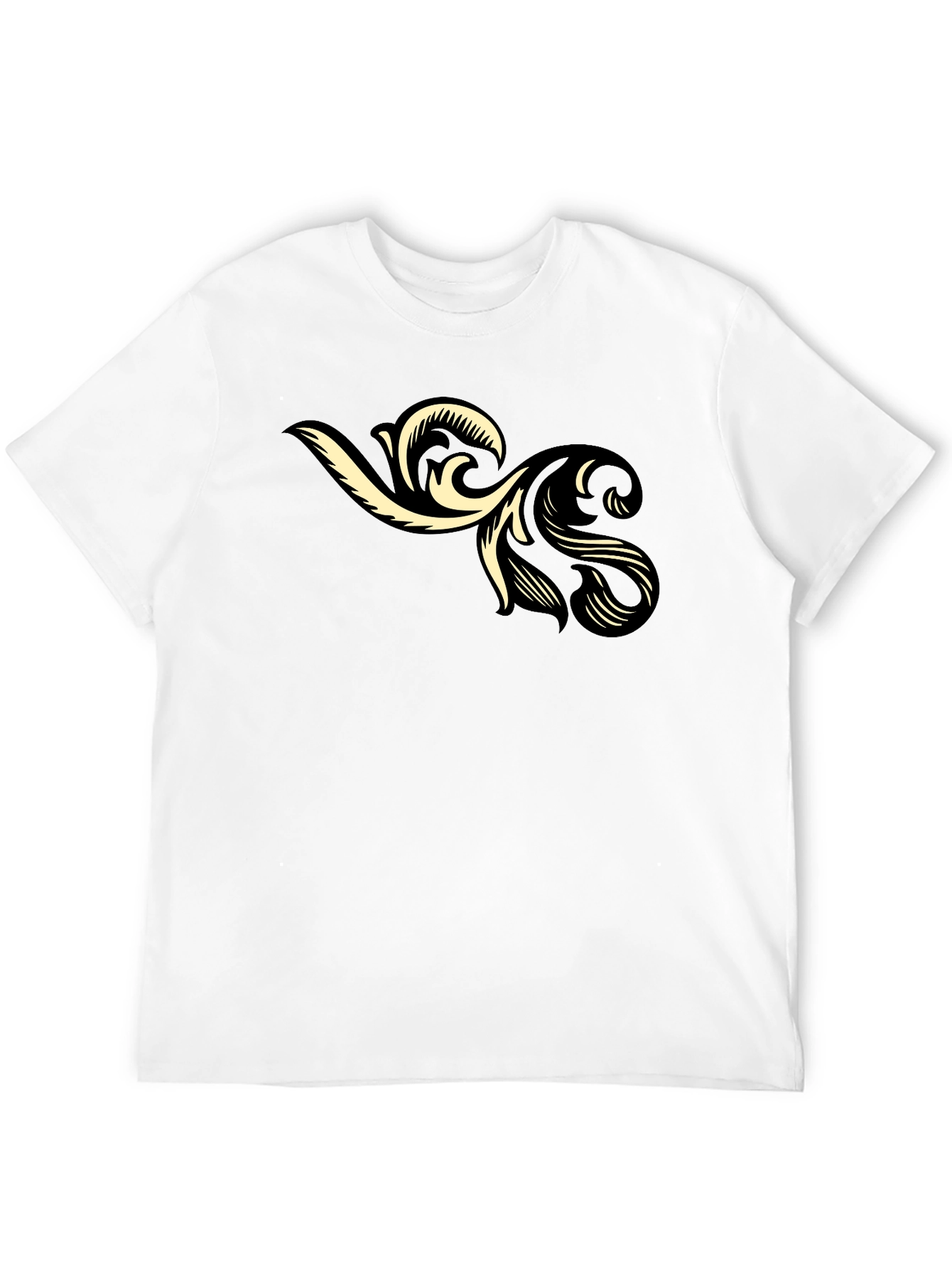 Stylish Black T-Shirt with Floral Graphic Print
