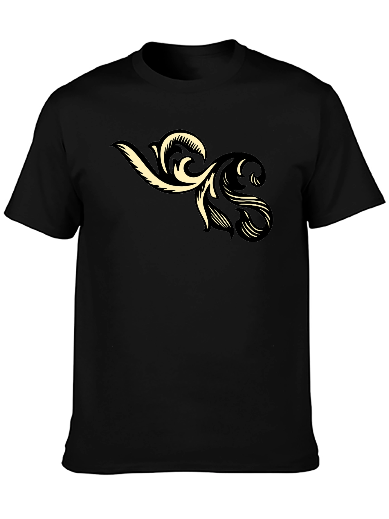 Stylish Black T-Shirt with Floral Graphic Print