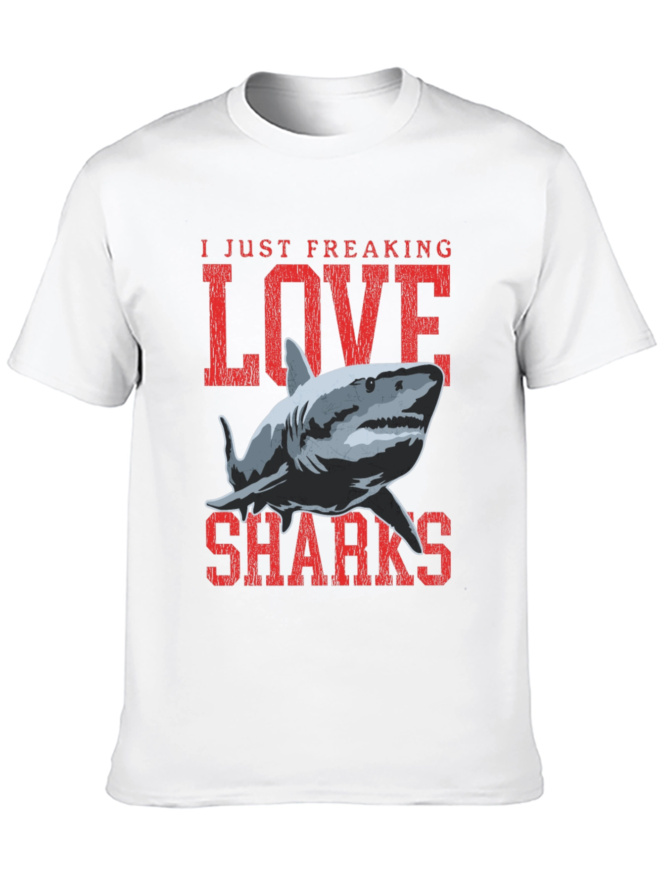 I Love Sharks Graphic T-Shirt - Black