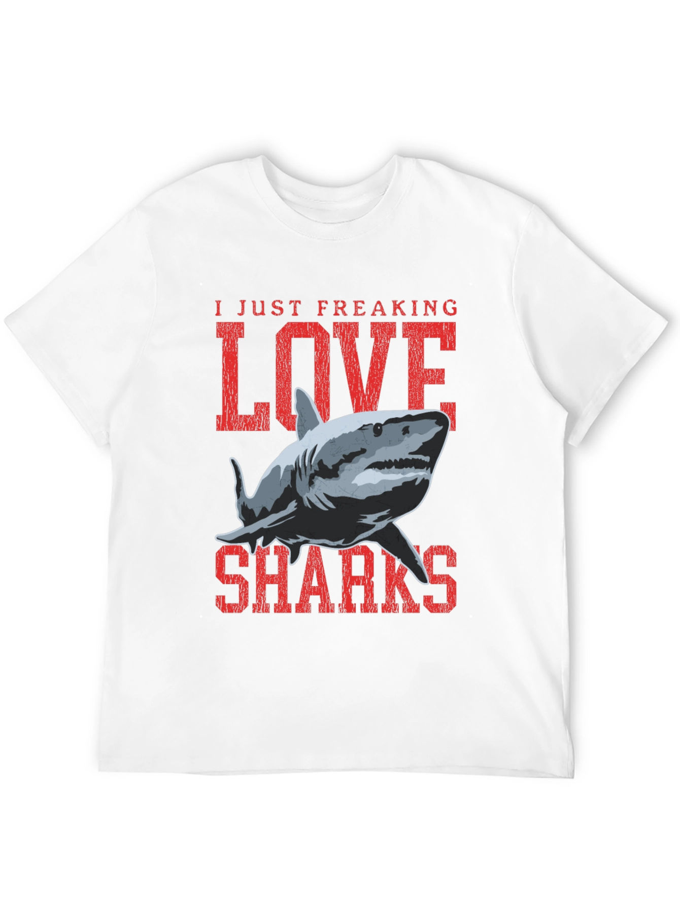 I Love Sharks Graphic T-Shirt - Black