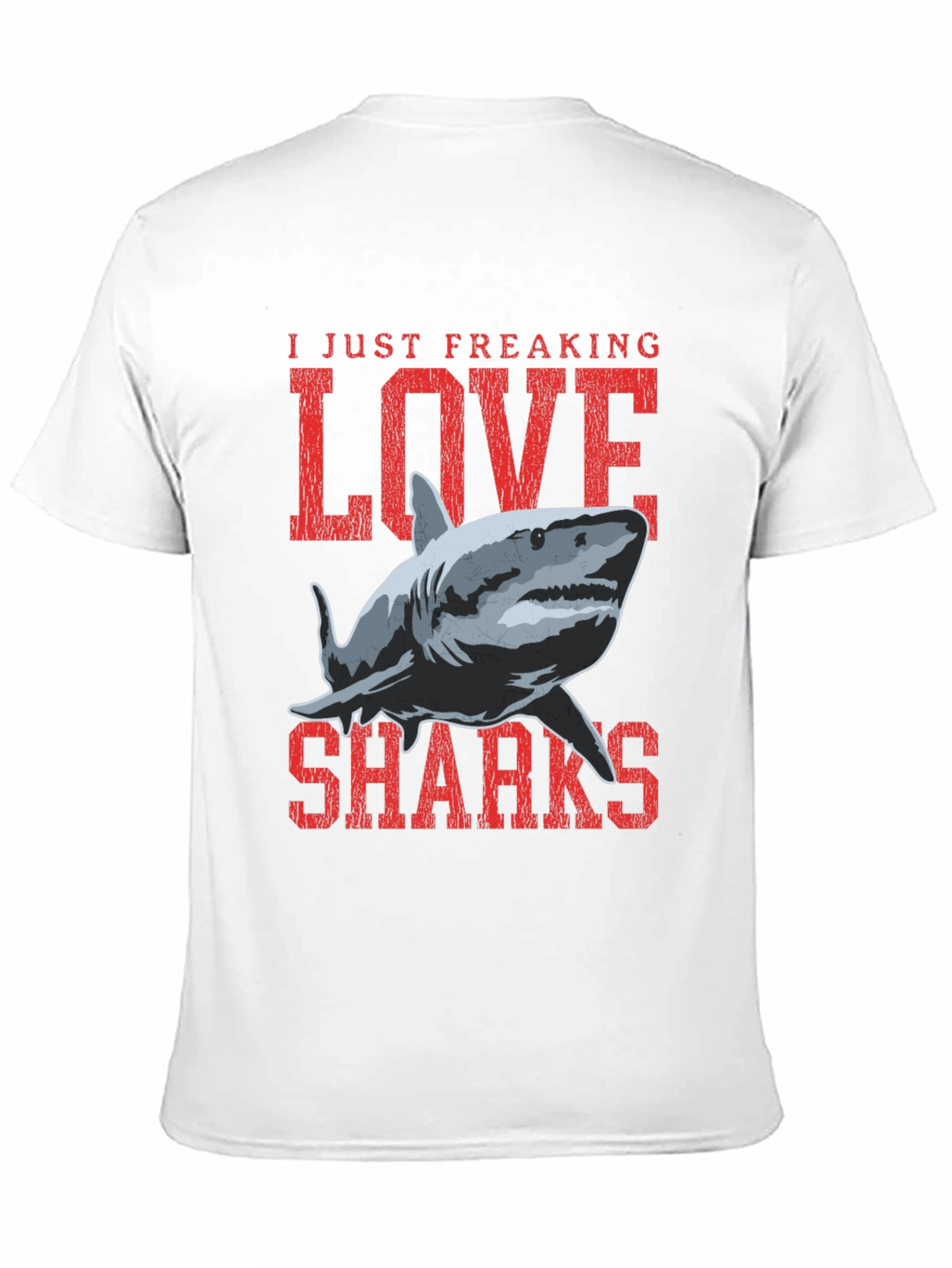I Love Sharks Graphic T-Shirt - Black