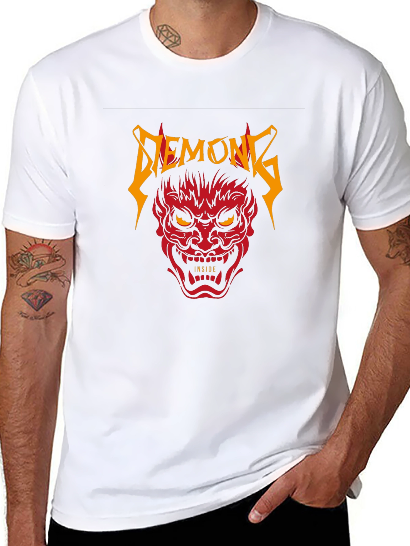 Demons Inside Black Graphic T-Shirt