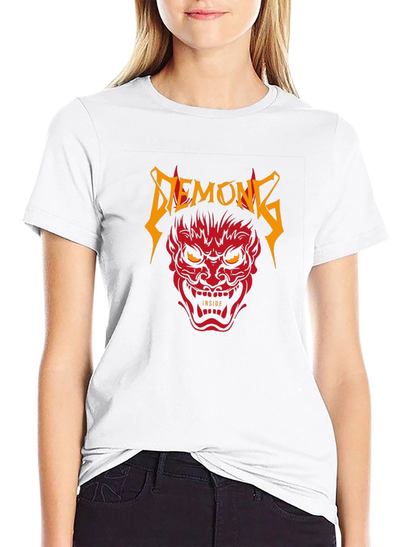 Demons Inside Black Graphic T-Shirt