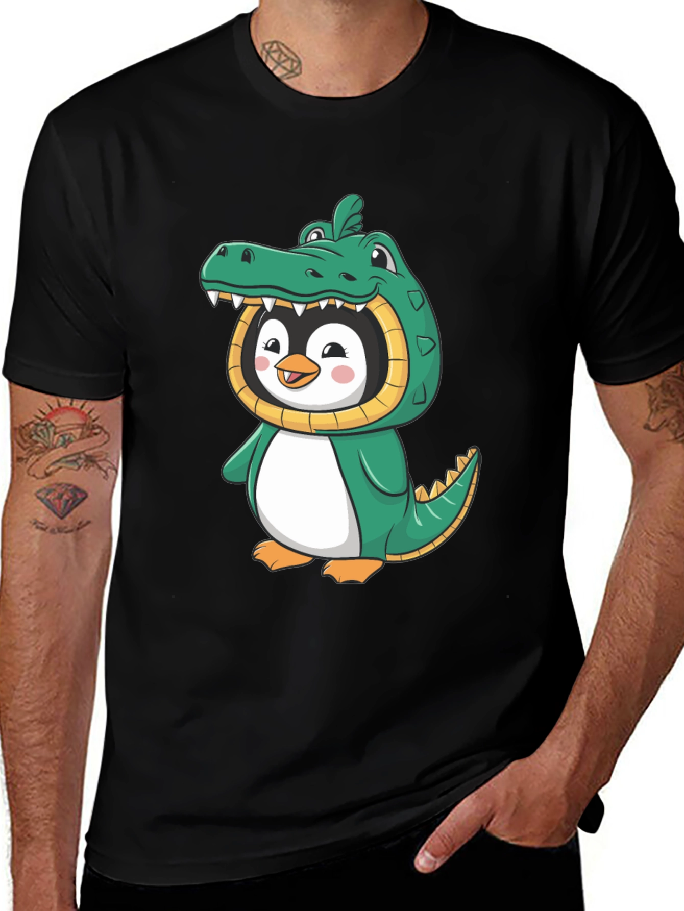 Penguin Alligator Costume Graphic T-Shirt