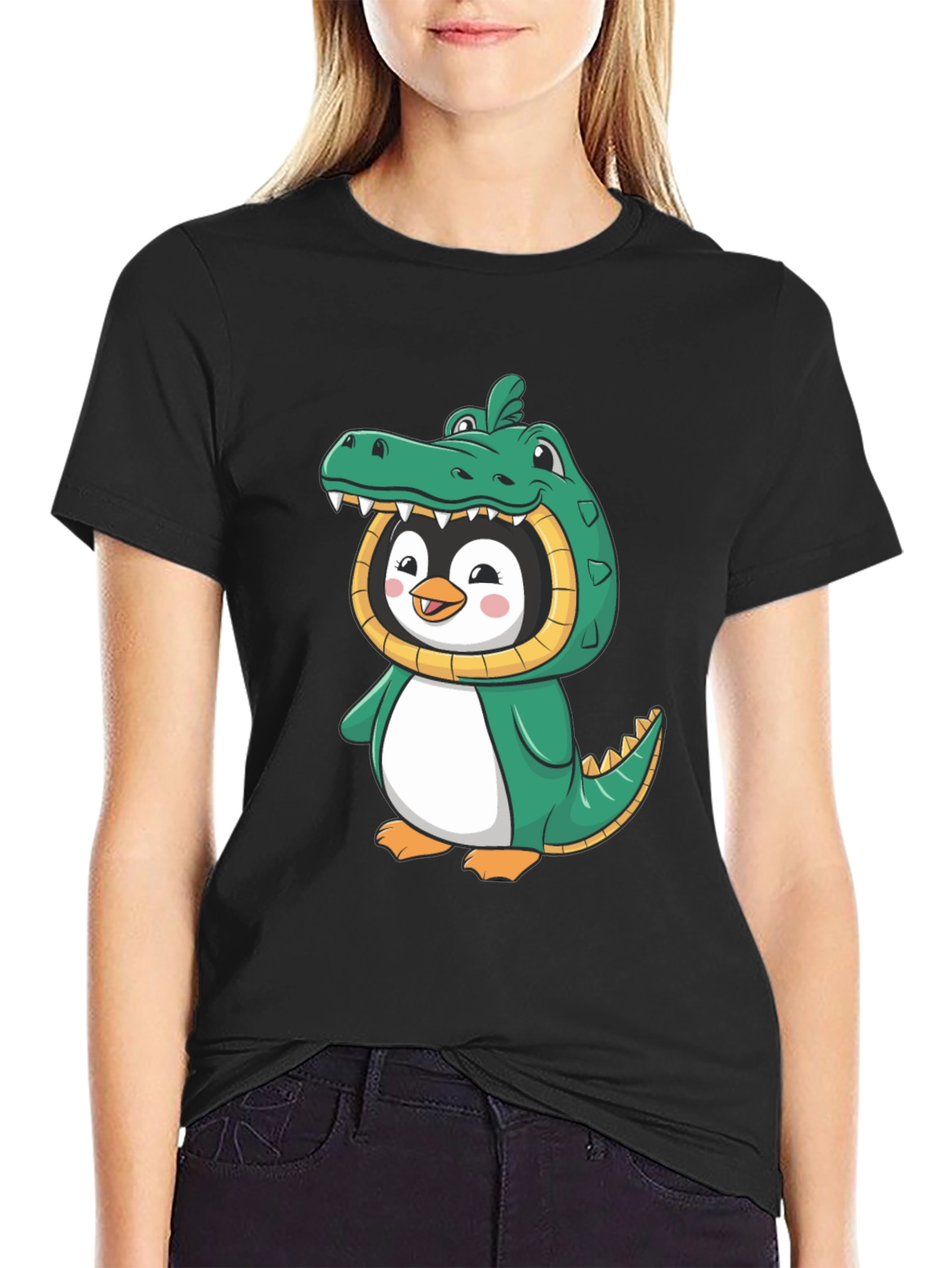 Penguin Alligator Costume Graphic T-Shirt