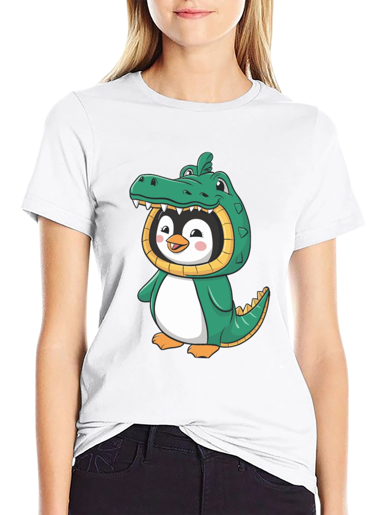 Penguin Alligator Costume Graphic T-Shirt