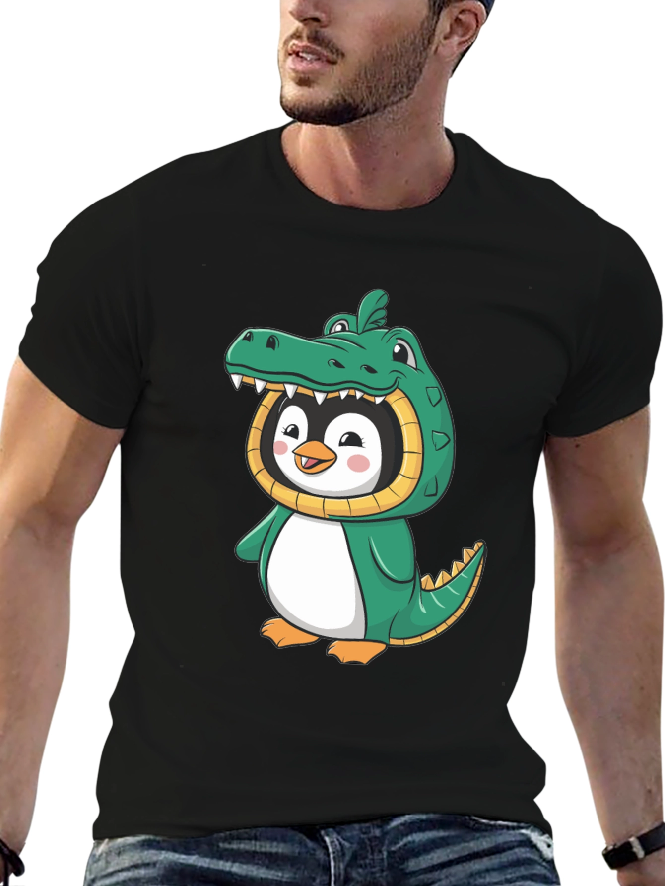 Penguin Alligator Costume Graphic T-Shirt