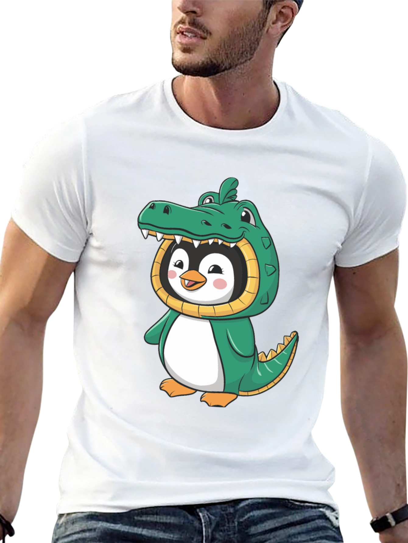 Penguin Alligator Costume Graphic T-Shirt