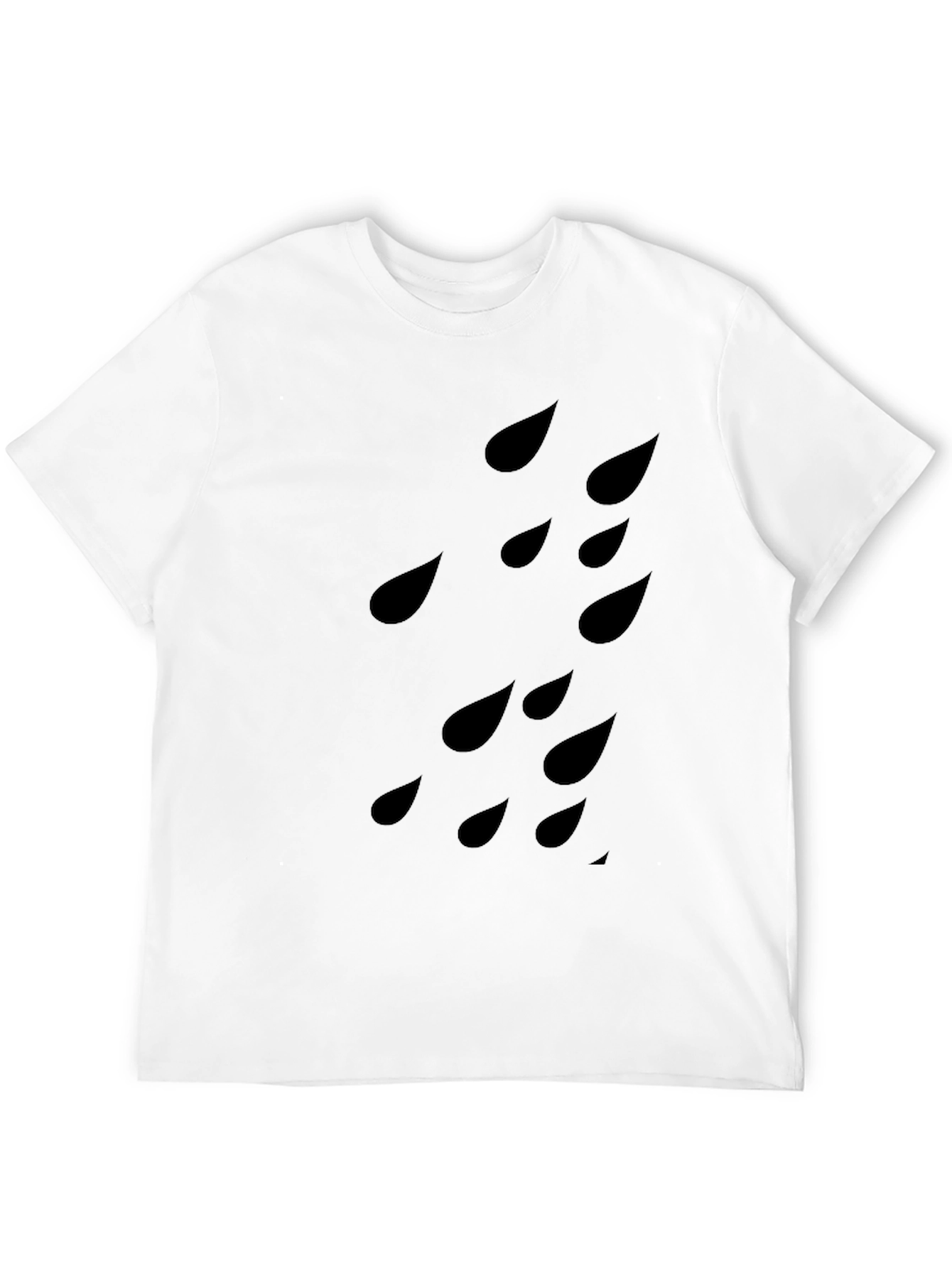 Raindrop Patterned Black T-Shirt