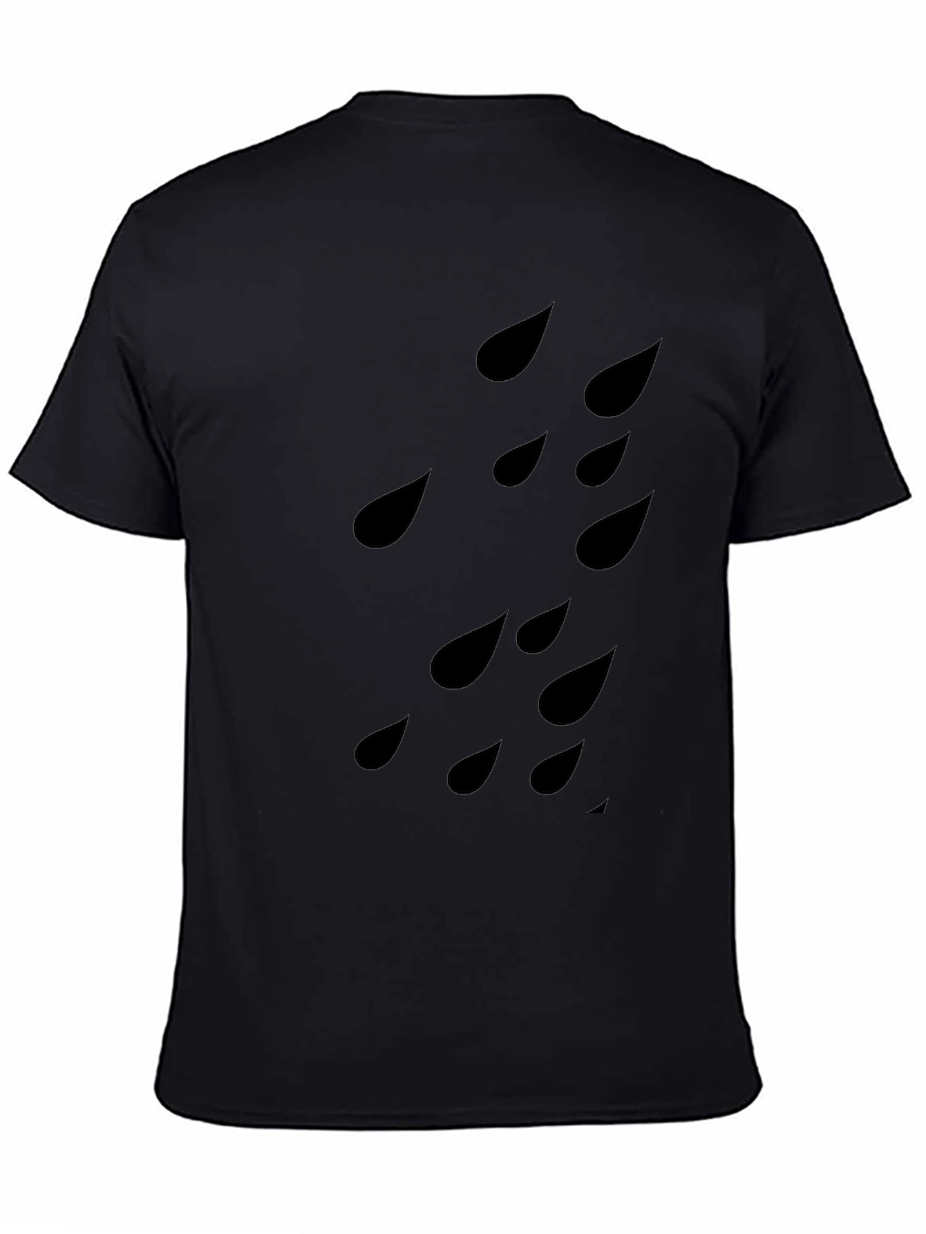 Raindrop Patterned Black T-Shirt