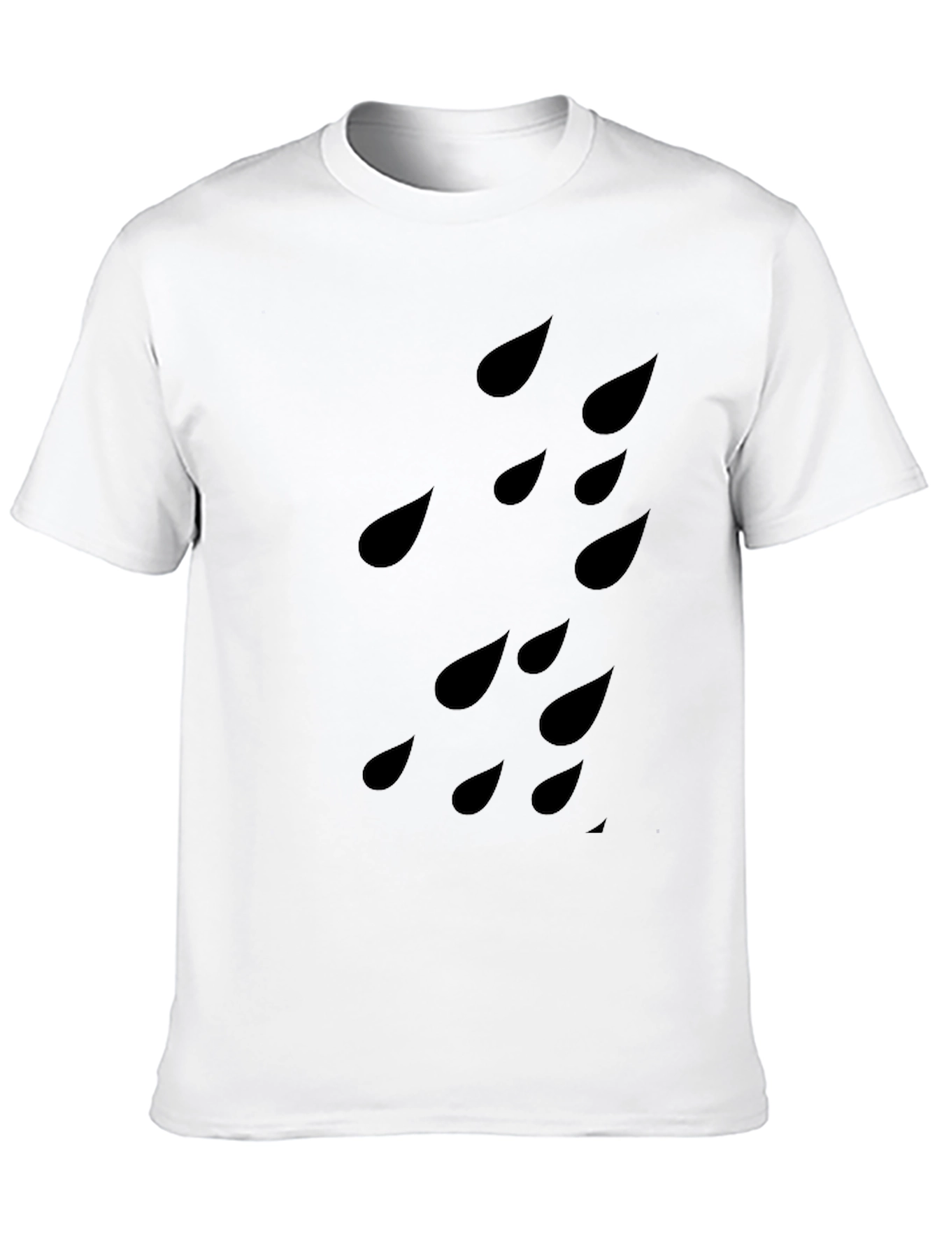 Raindrop Patterned Black T-Shirt