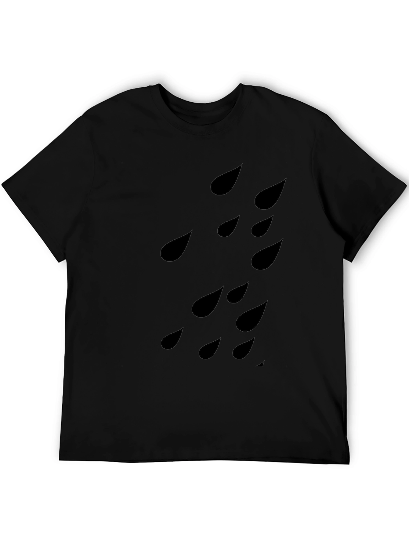Raindrop Patterned Black T-Shirt