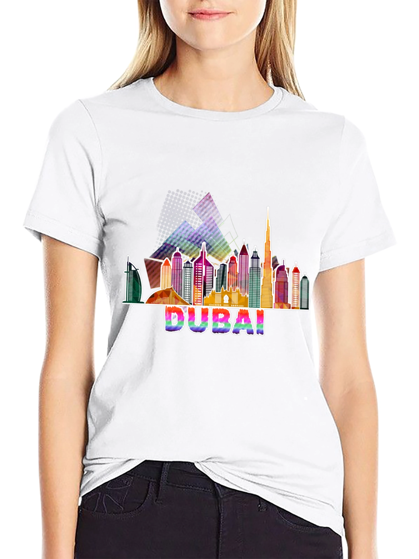 Dubai Skyline Graphic Tee - Mens Black T-Shirt