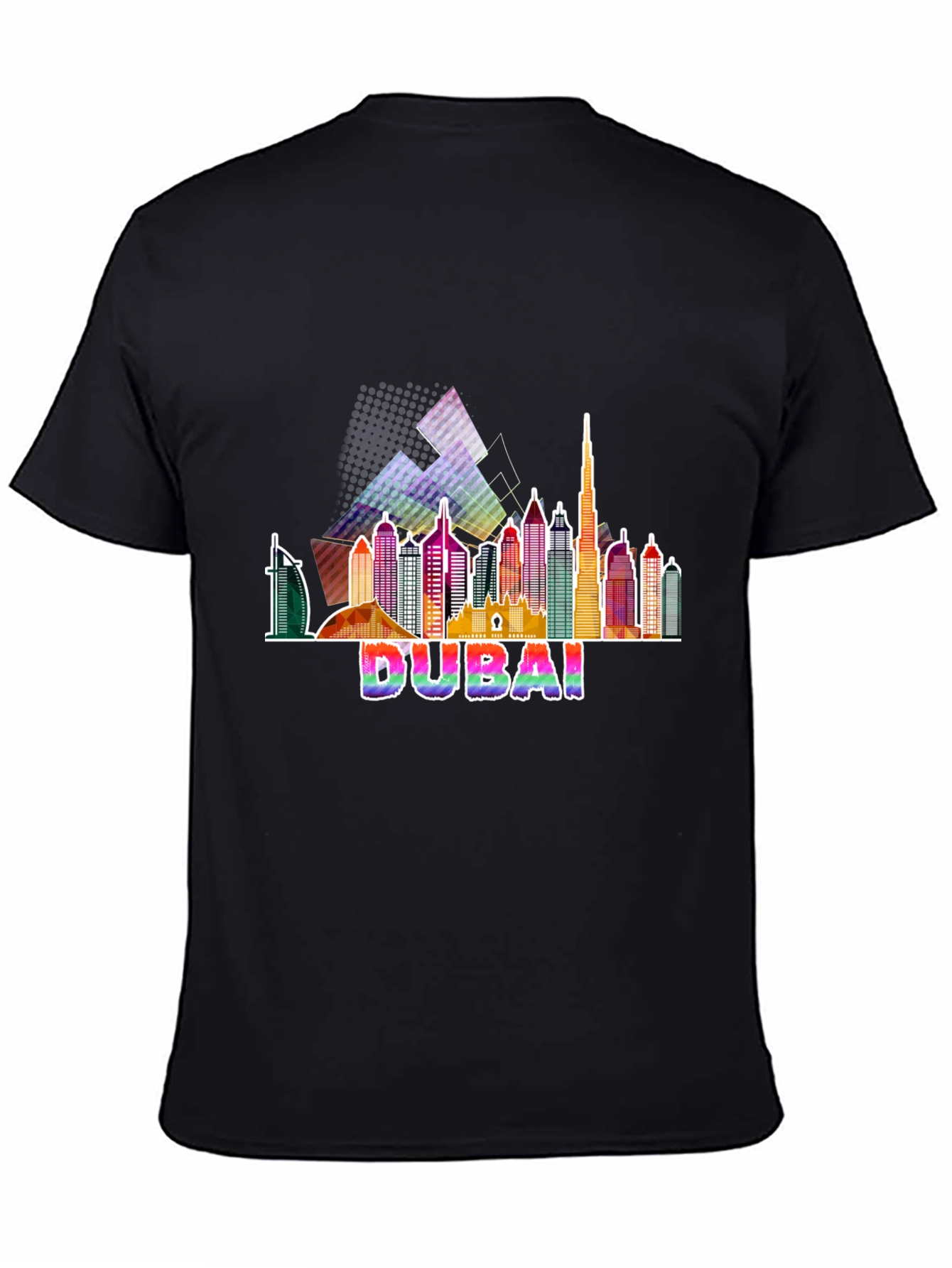 Dubai Skyline Graphic Tee - Mens Black T-Shirt