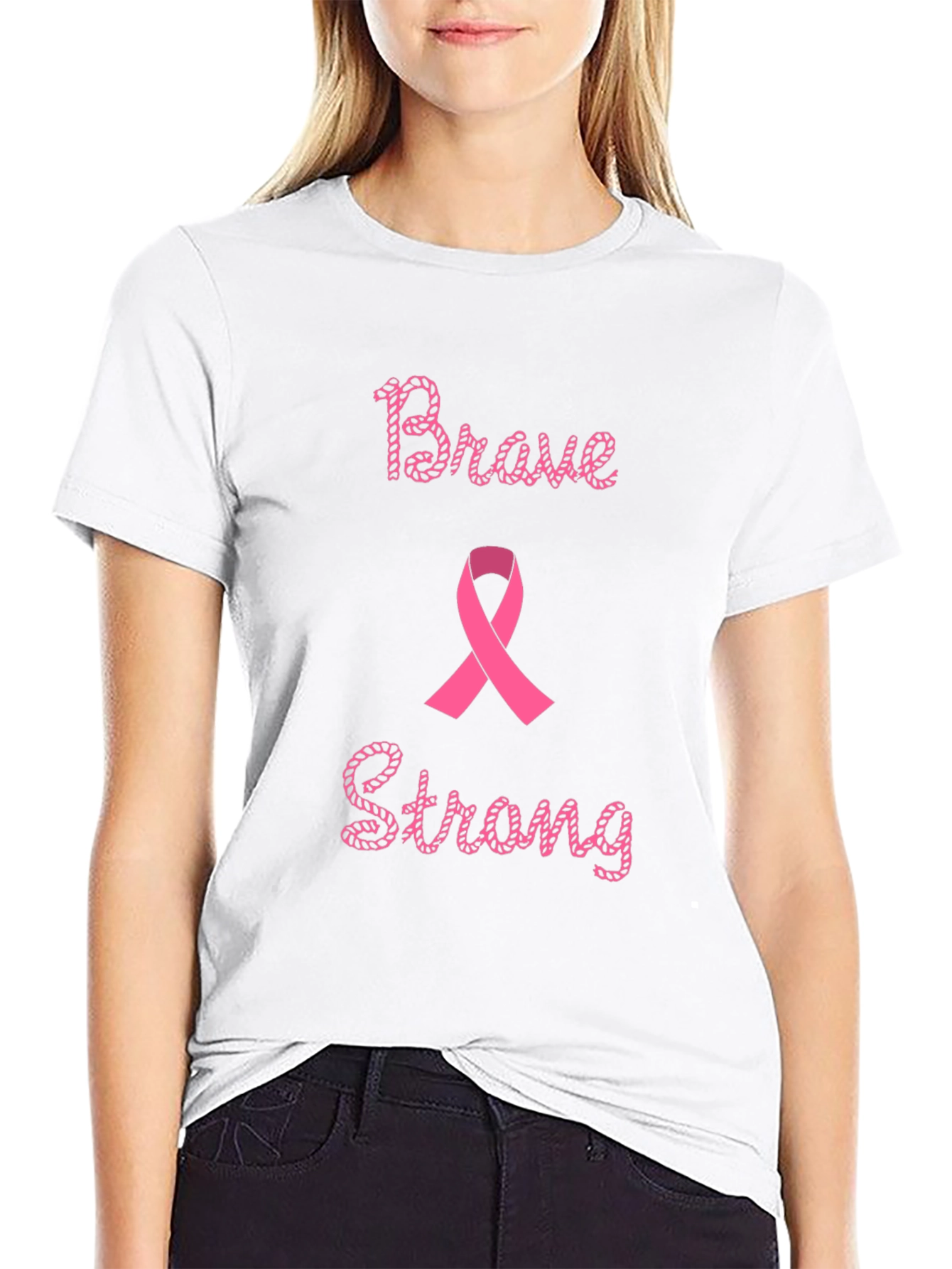 Brave & Strong Breast Cancer Awareness T-Shirt