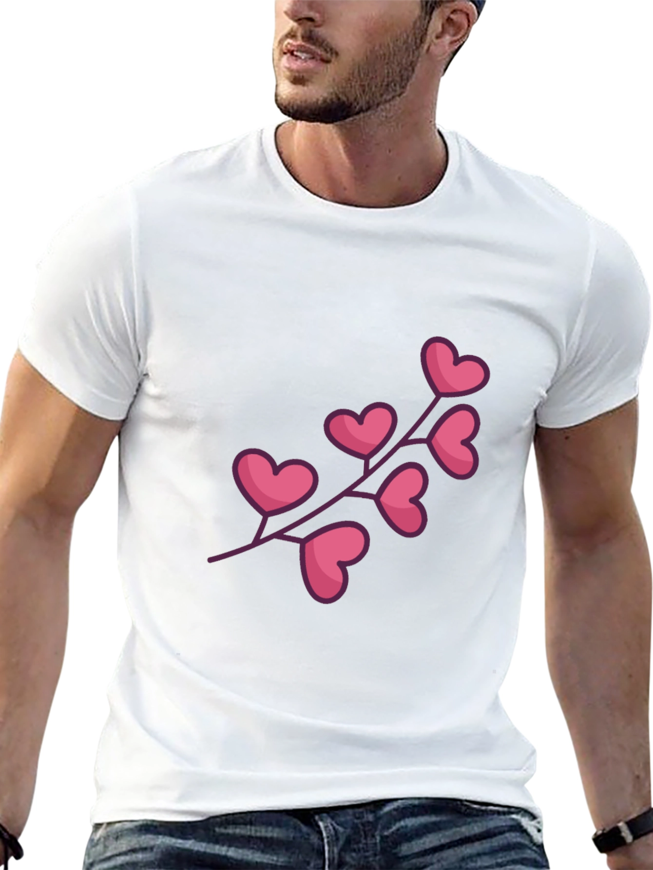 Heart Branch Graphic Black T-Shirt