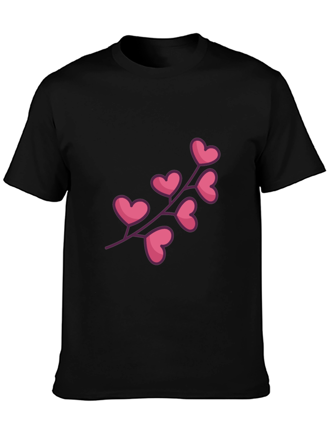 Heart Branch Graphic Black T-Shirt