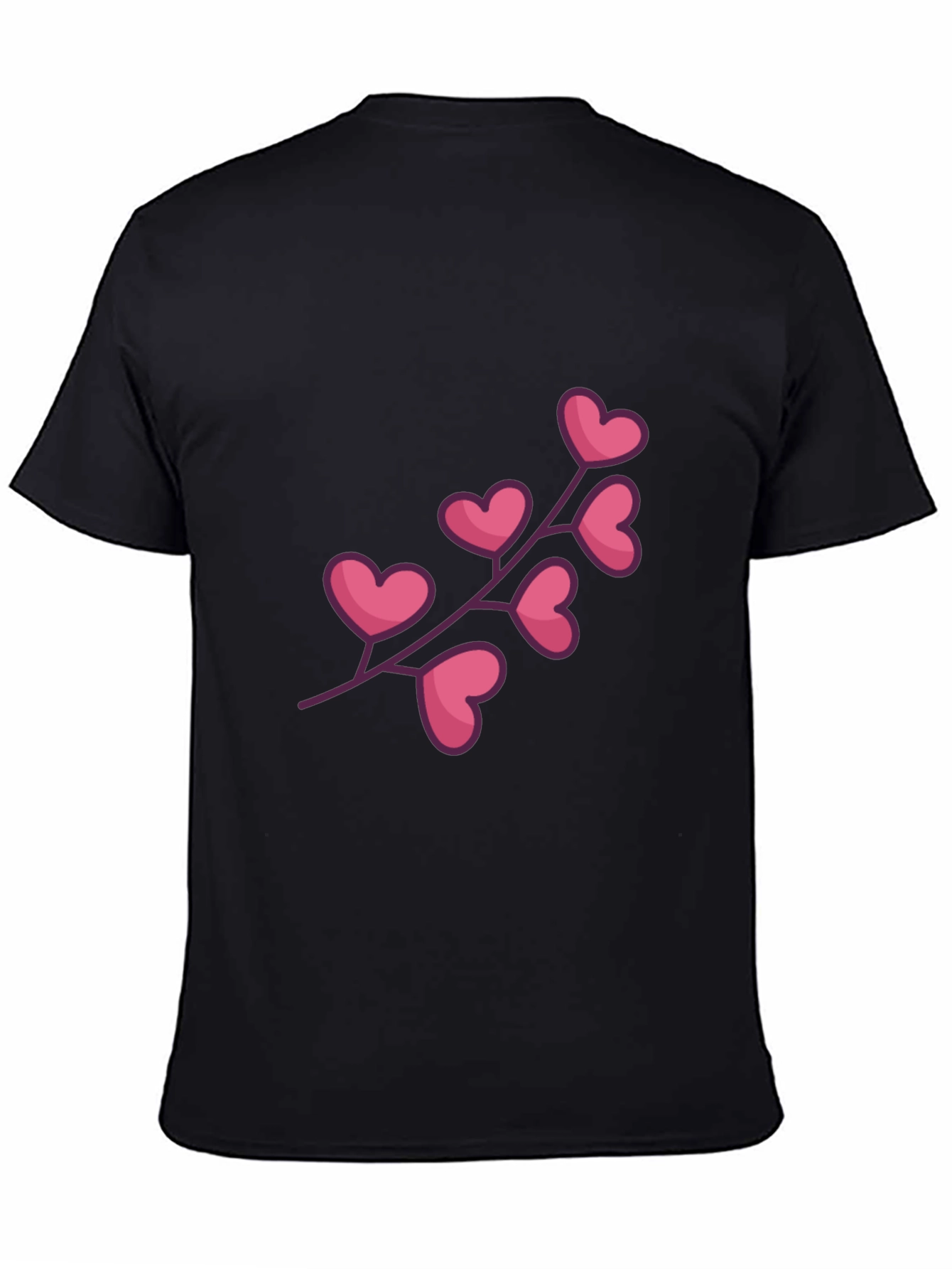 Heart Branch Graphic Black T-Shirt