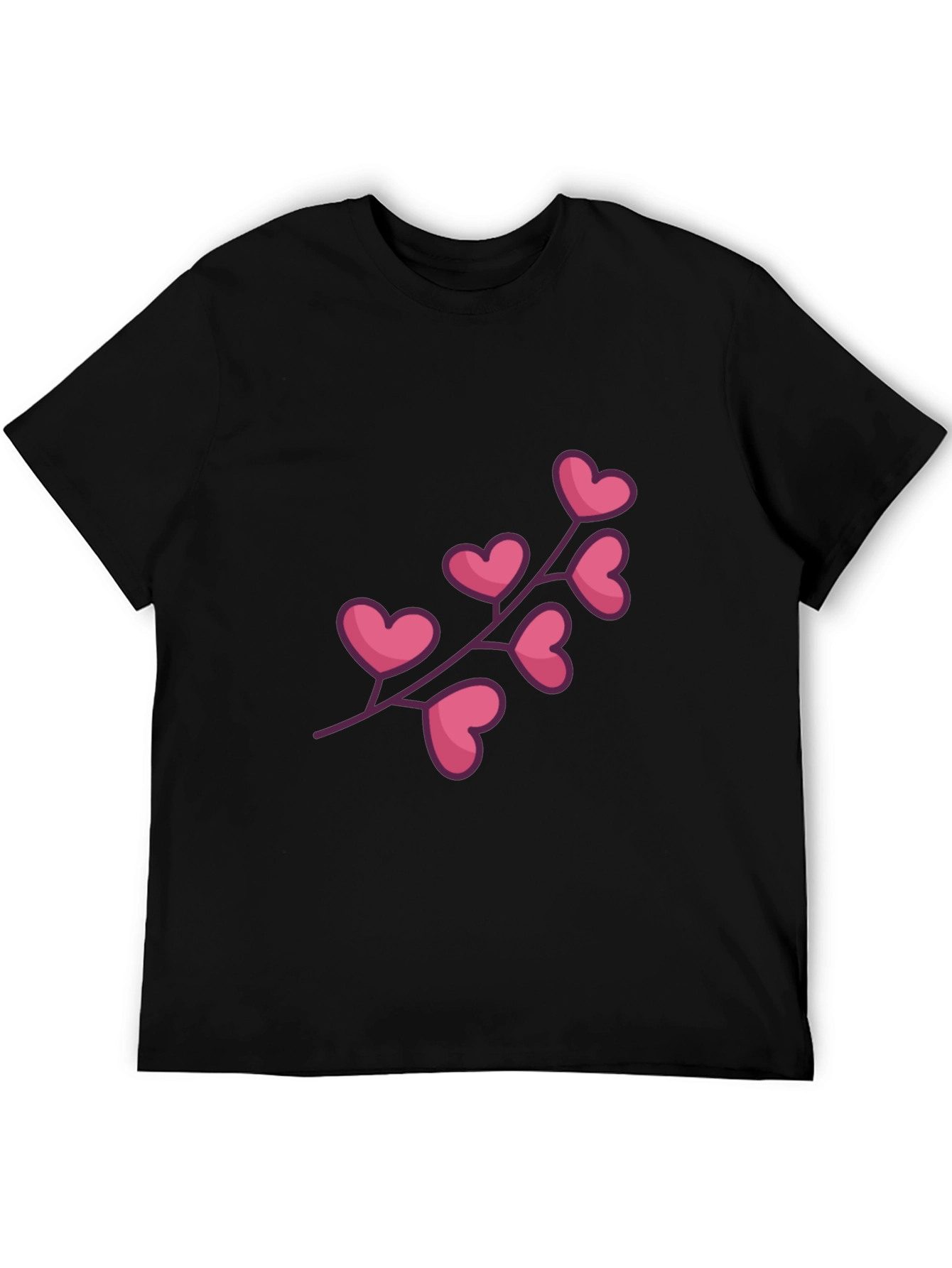 Heart Branch Graphic Black T-Shirt