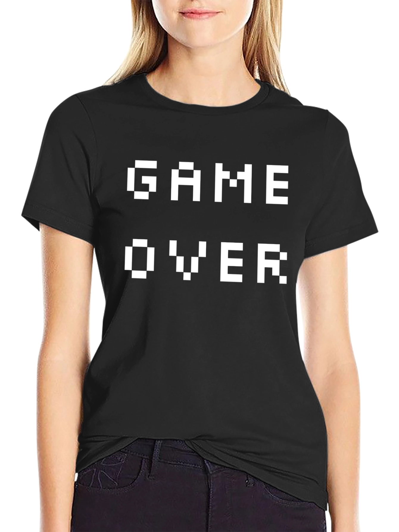 Game Over Pixel Graphic Black T-Shirt