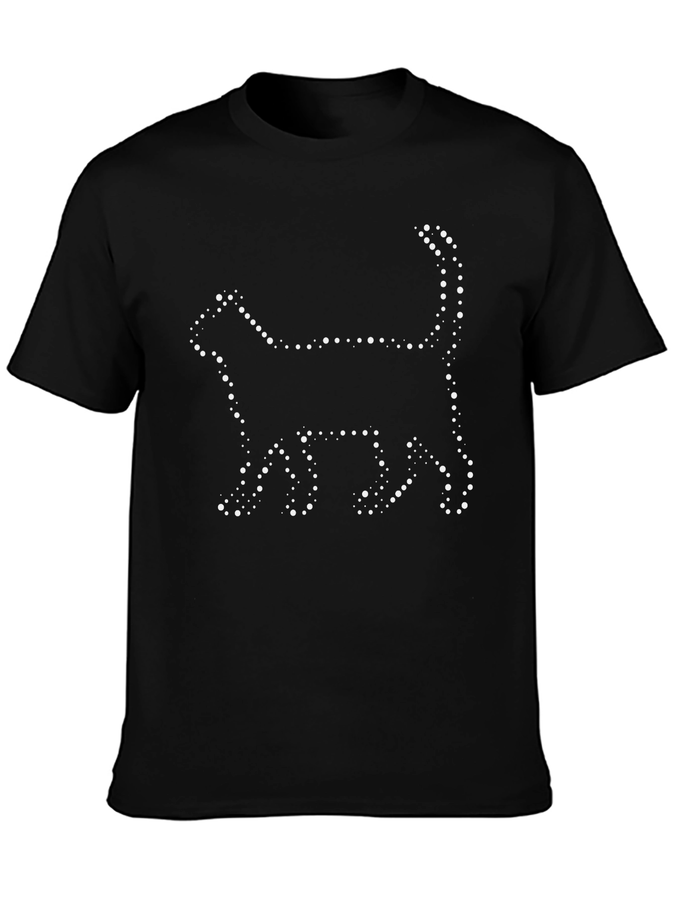 Cool Cat Dot Art Black T-Shirt