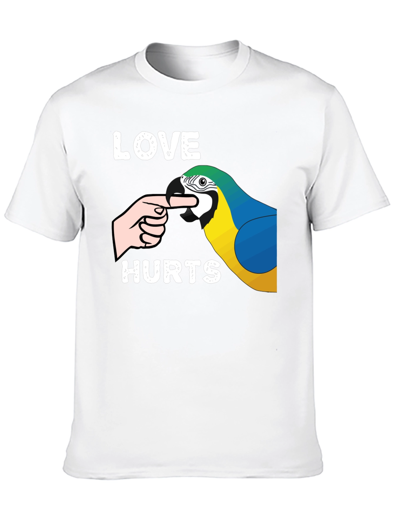 Love Hurts Parrot T-Shirt Funny Bird Lover Tee