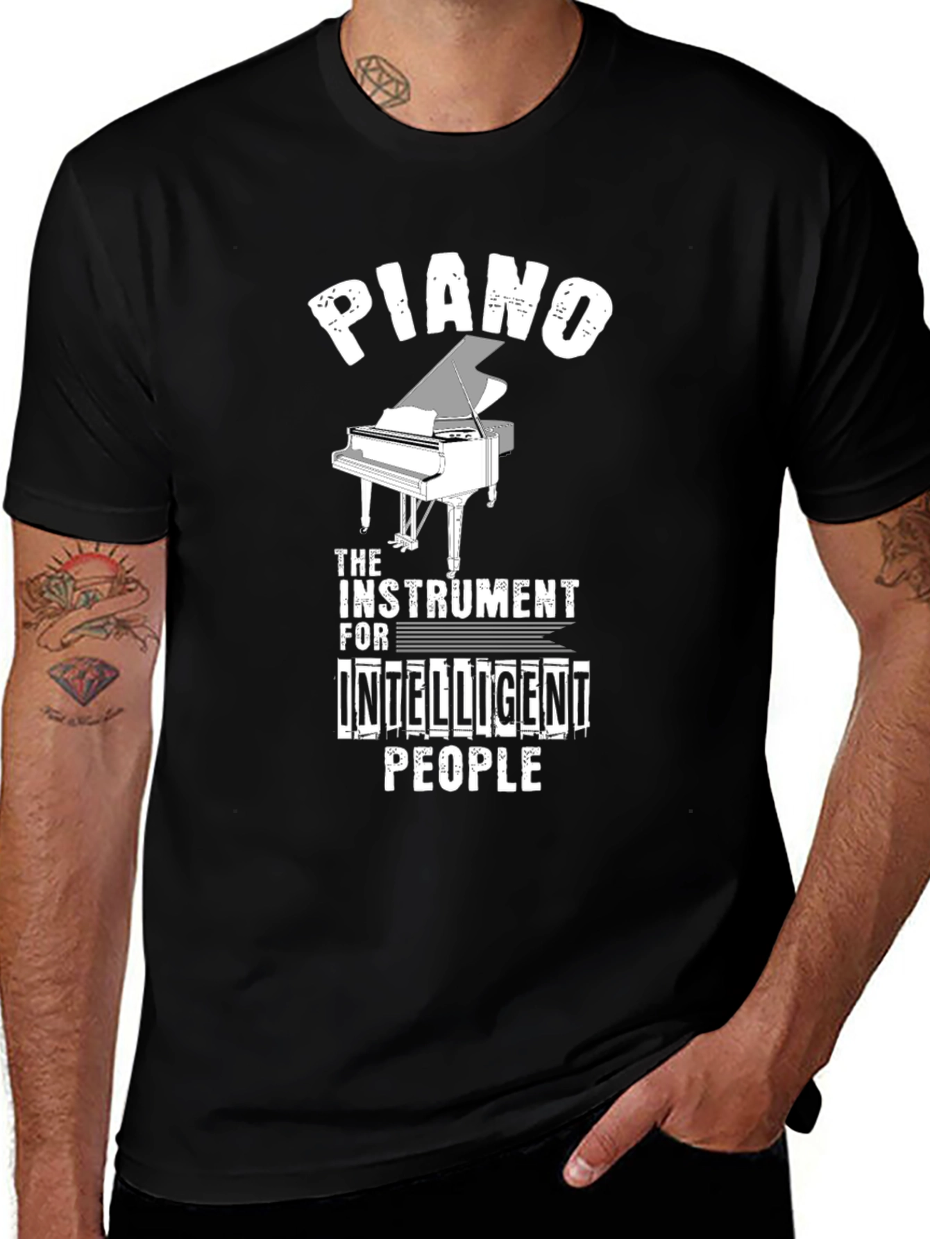 Piano Intelligent People Graphic T-Shirt
