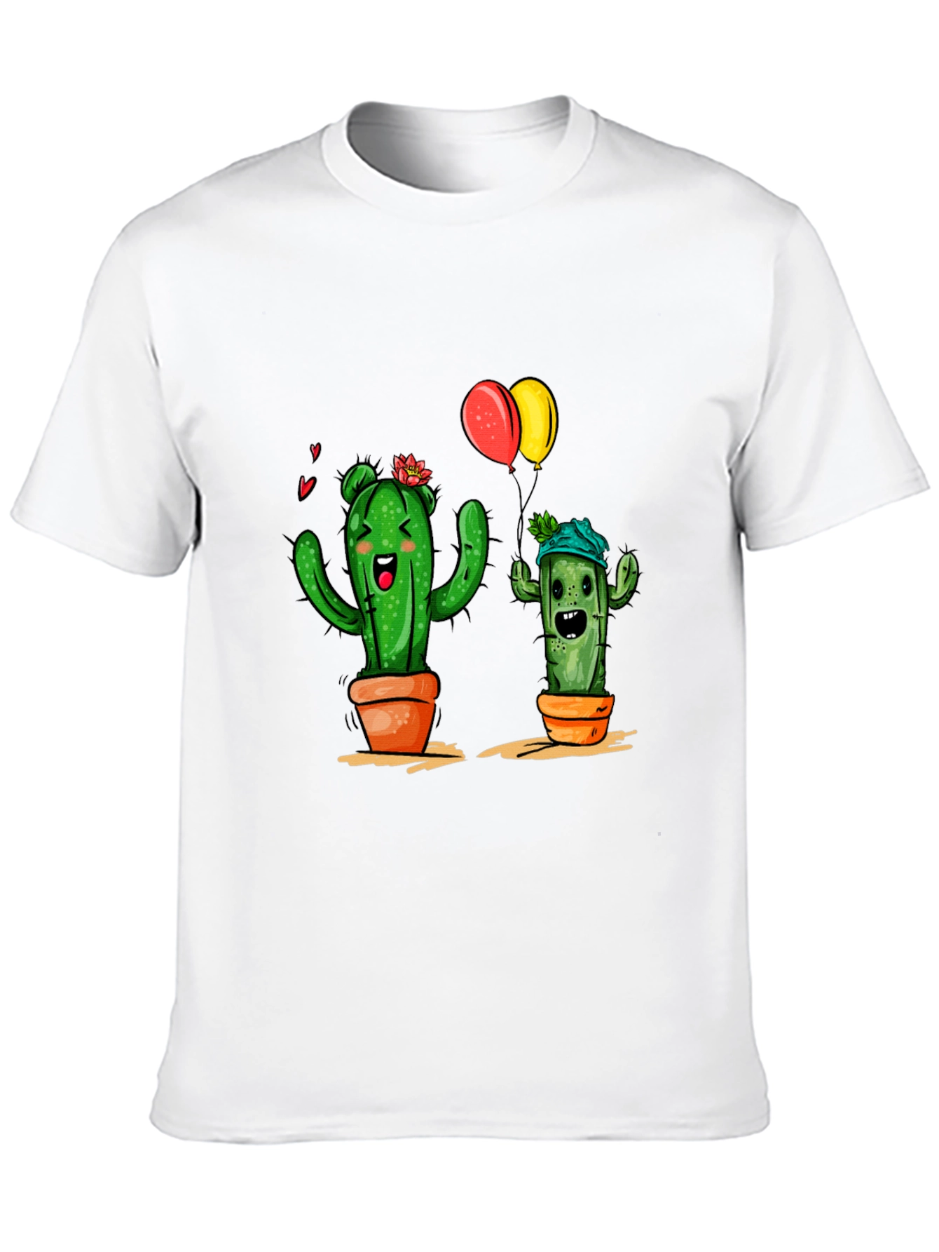 Cactus Love Graphic Tee - Black Cotton T-Shirt
