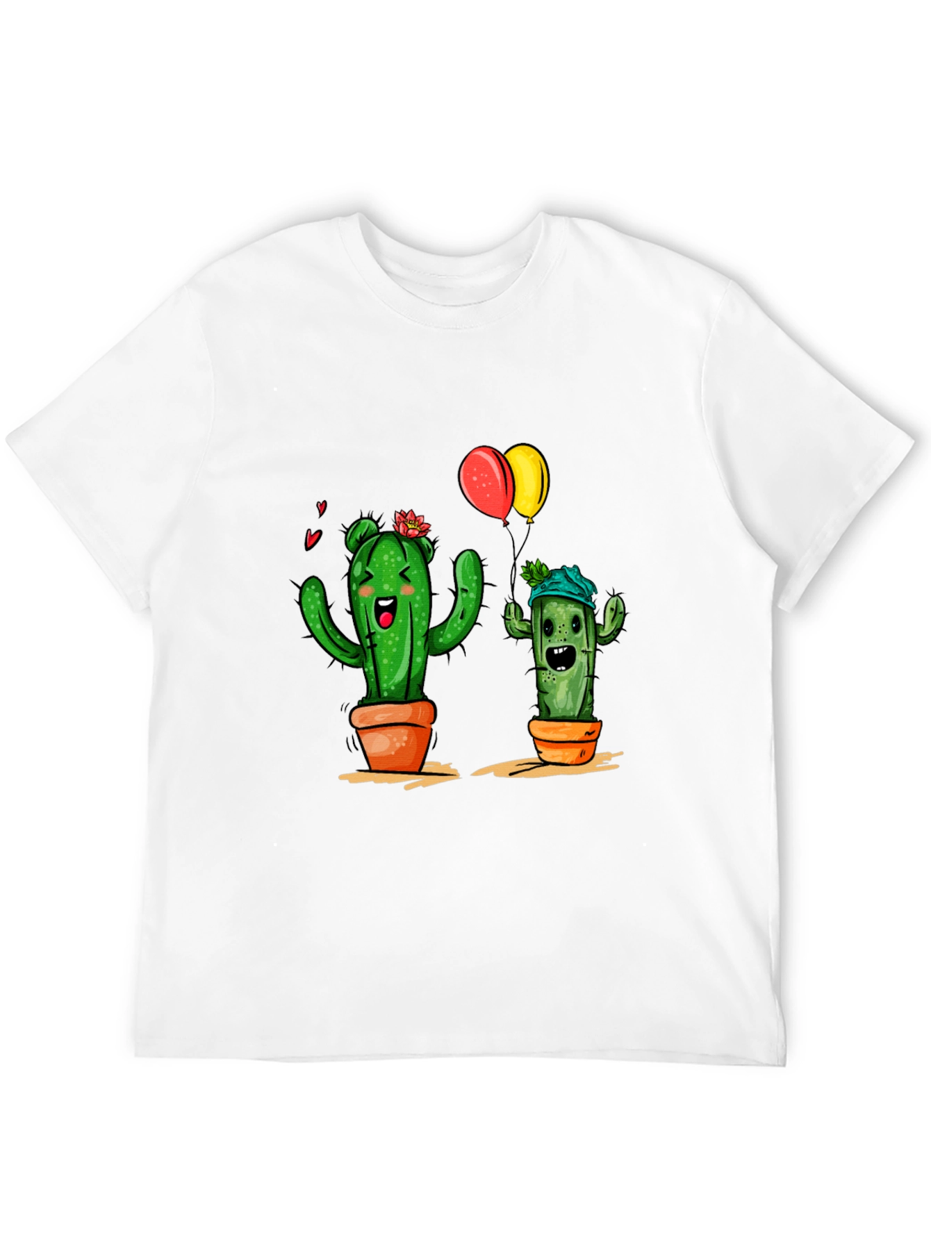 Cactus Love Graphic Tee - Black Cotton T-Shirt