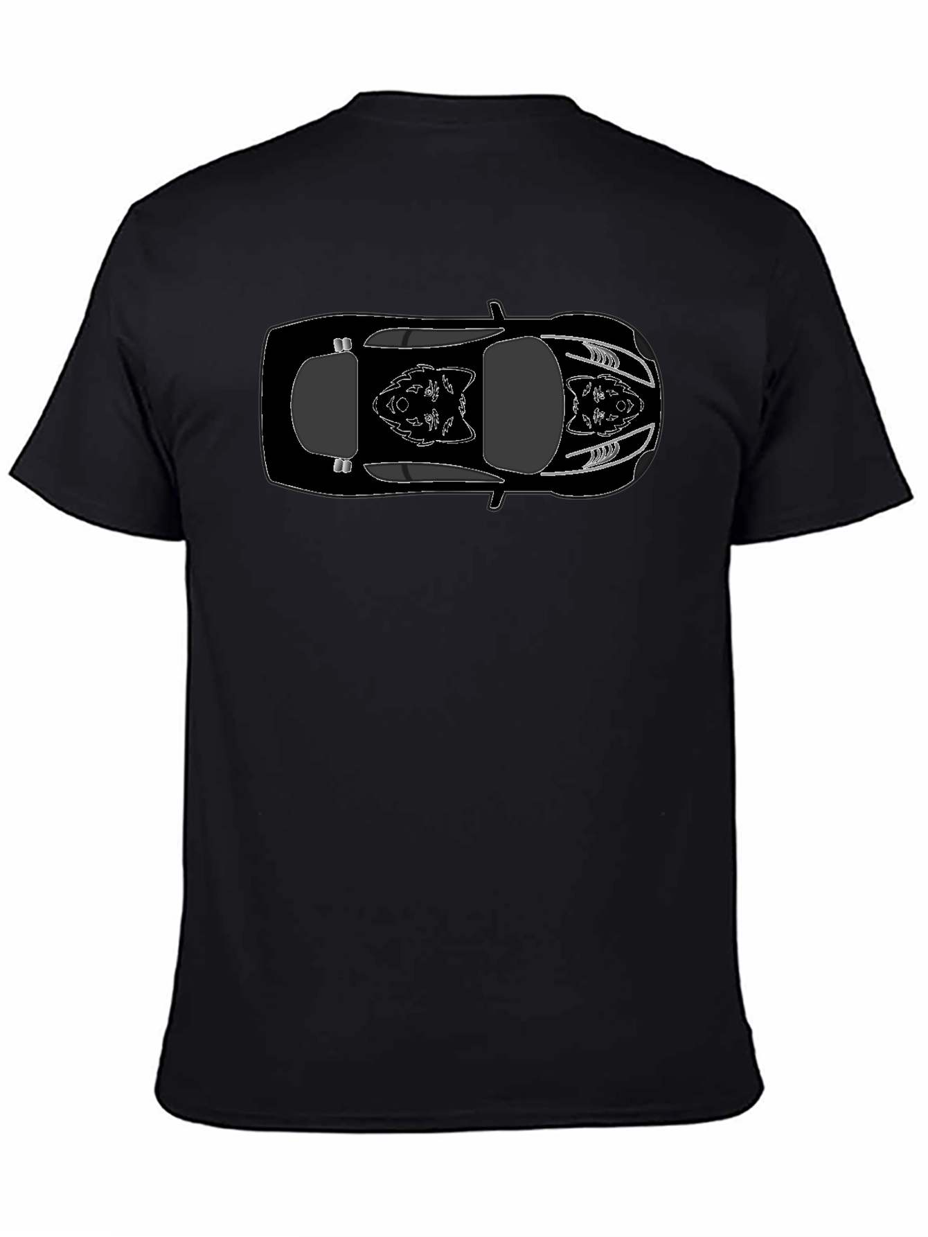 Black Car Outline Graphic Tee - Cool Automotive Shirt