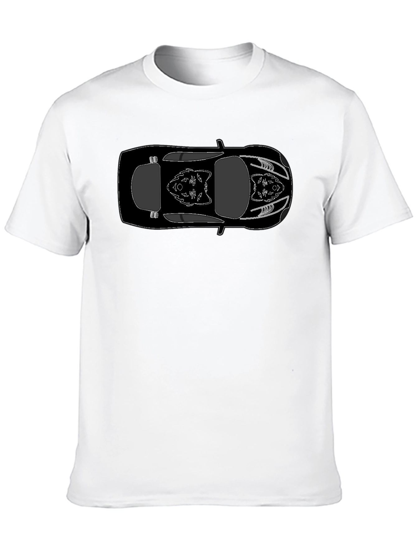 Black Car Outline Graphic Tee - Cool Automotive Shirt