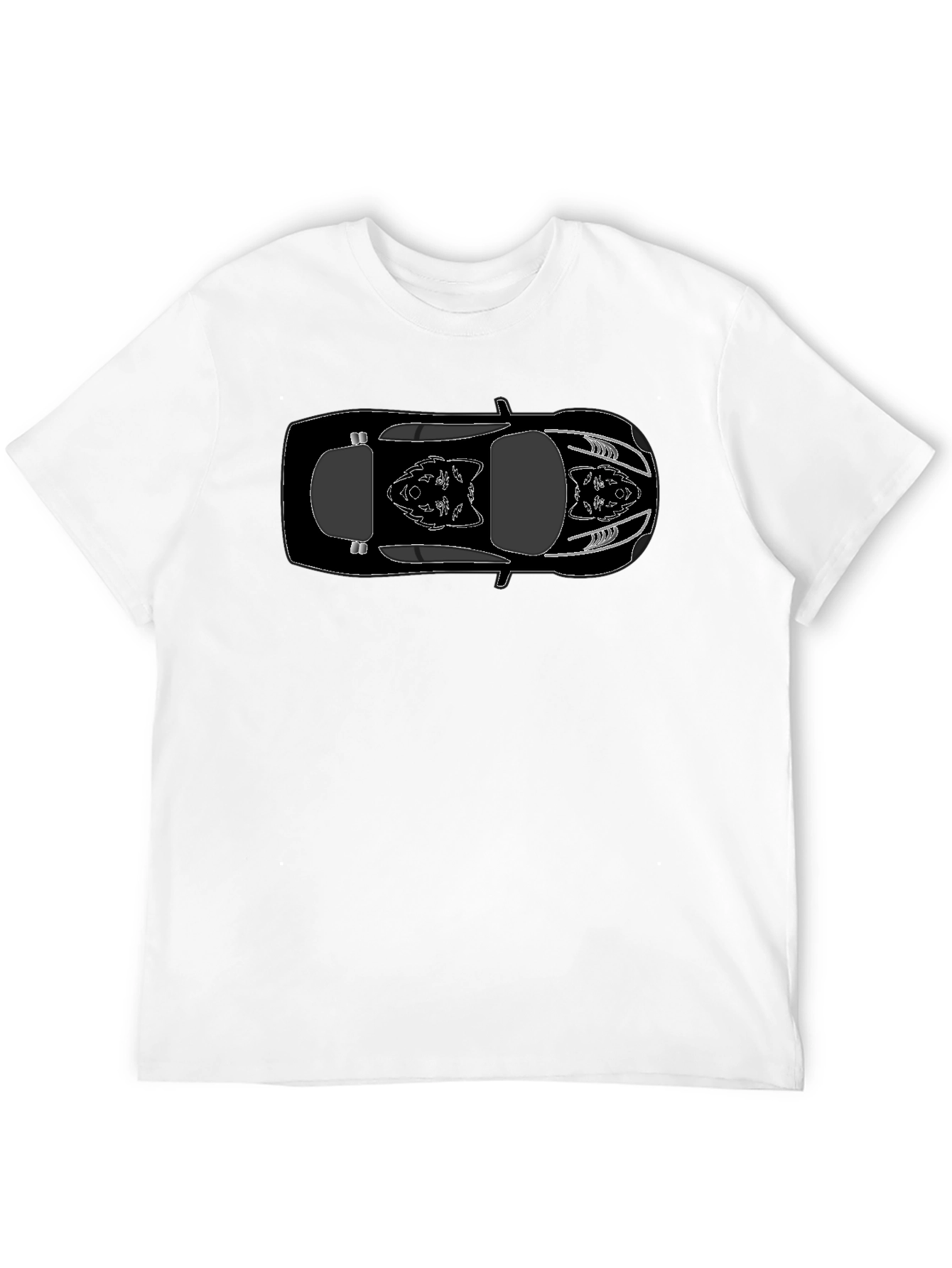 Black Car Outline Graphic Tee - Cool Automotive Shirt