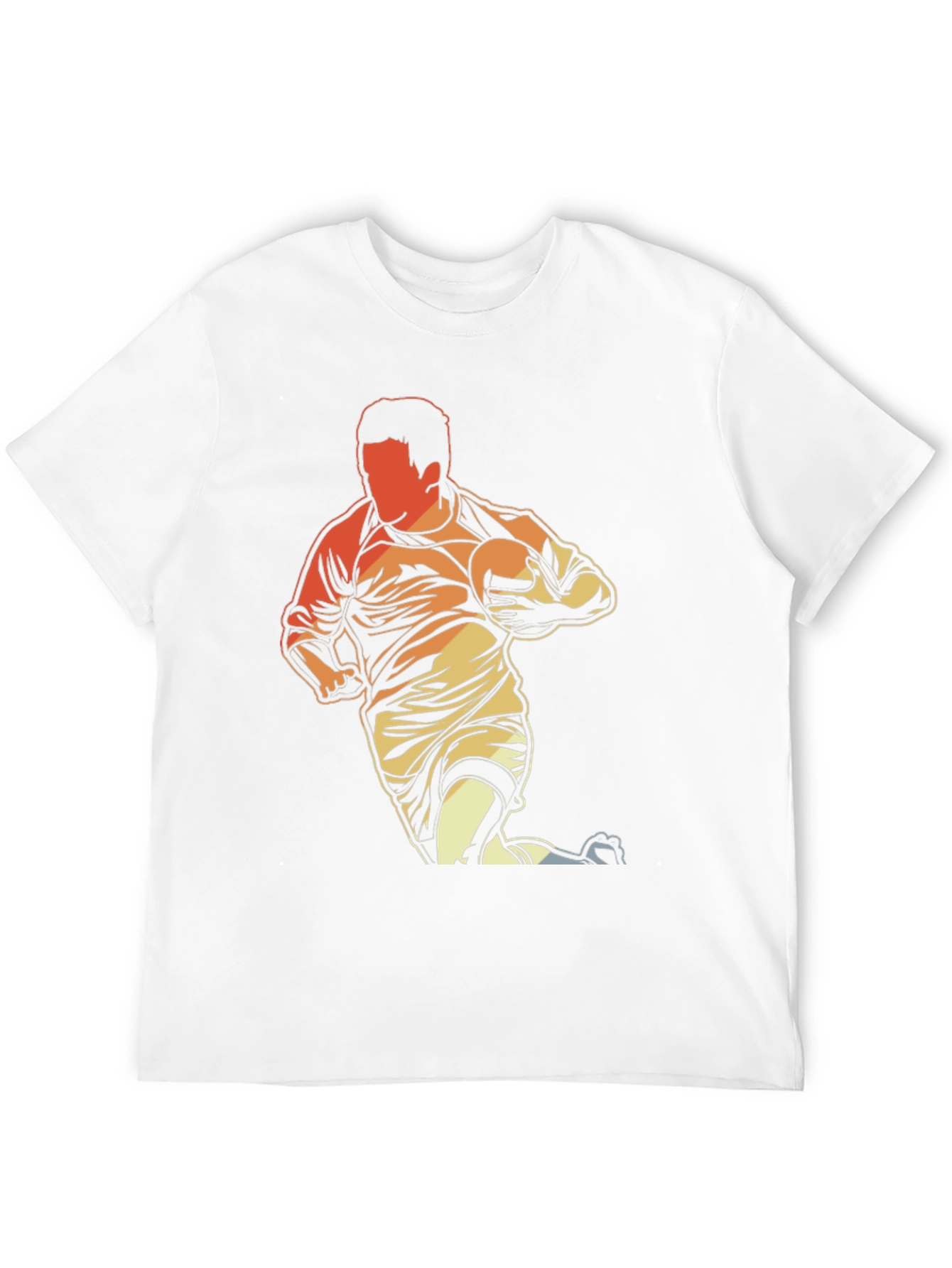 Rugby Player Graphic T-Shirt - Black