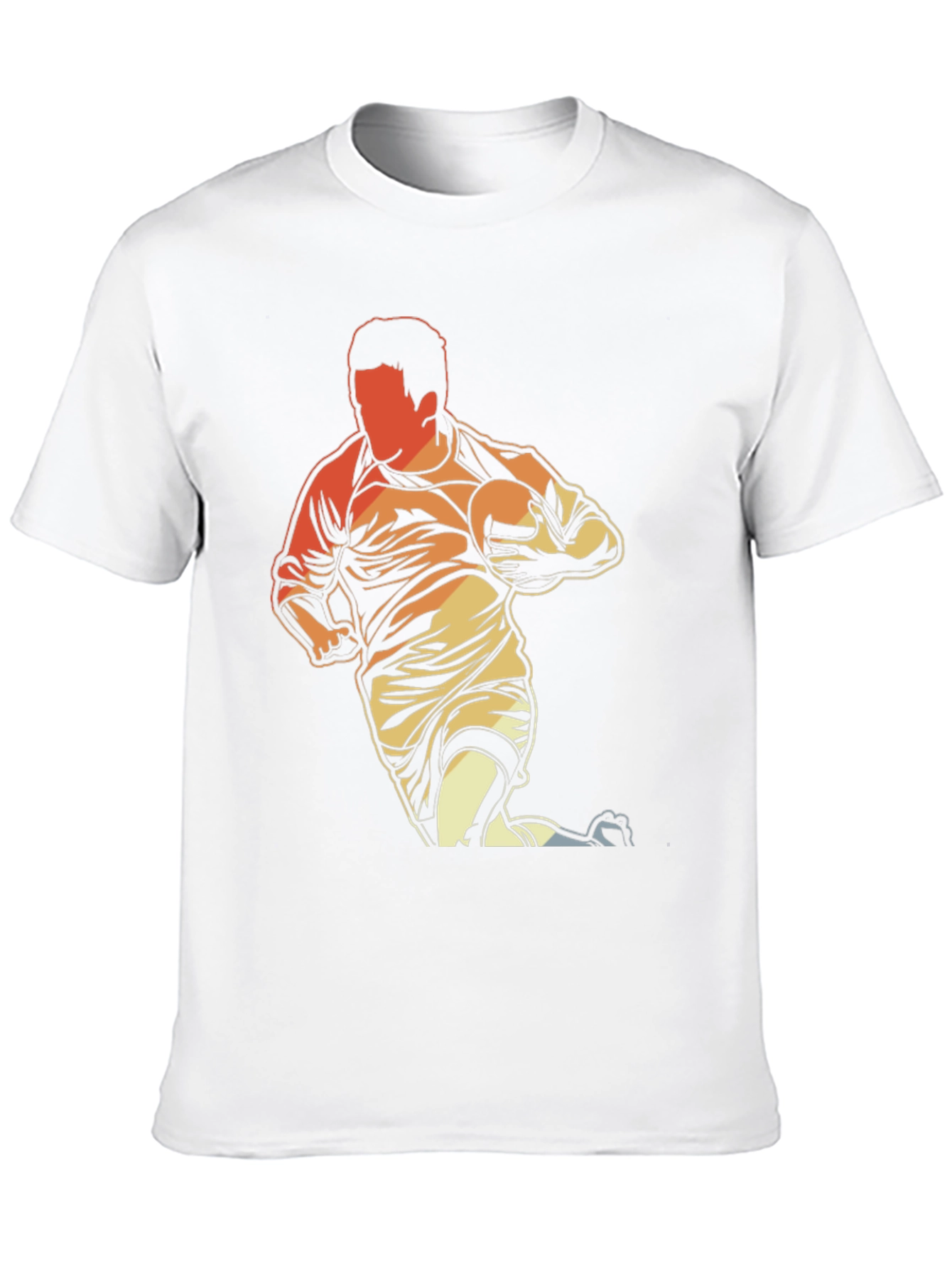 Rugby Player Graphic T-Shirt - Black