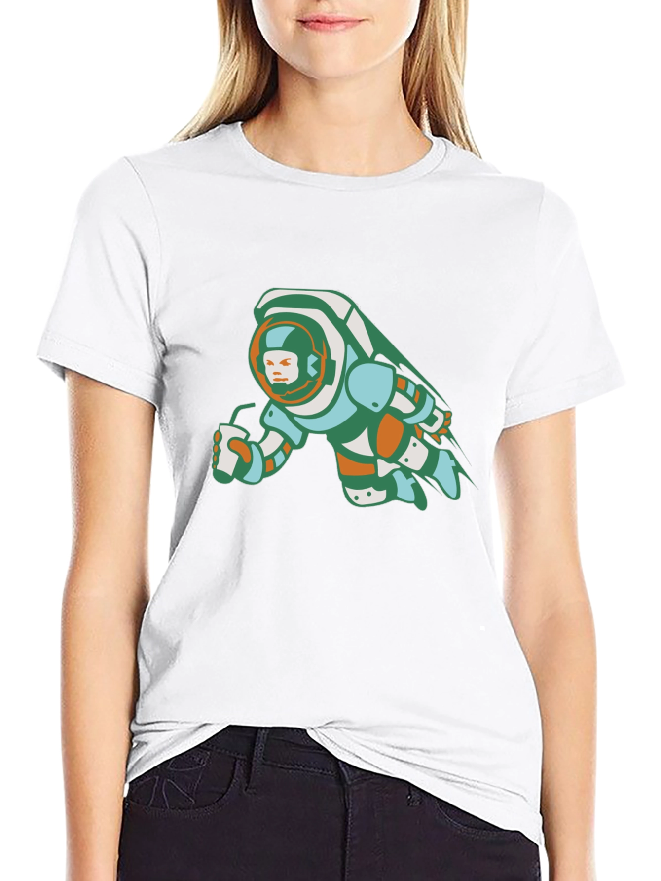 Astronaut Sipping Graphic Tee - Black