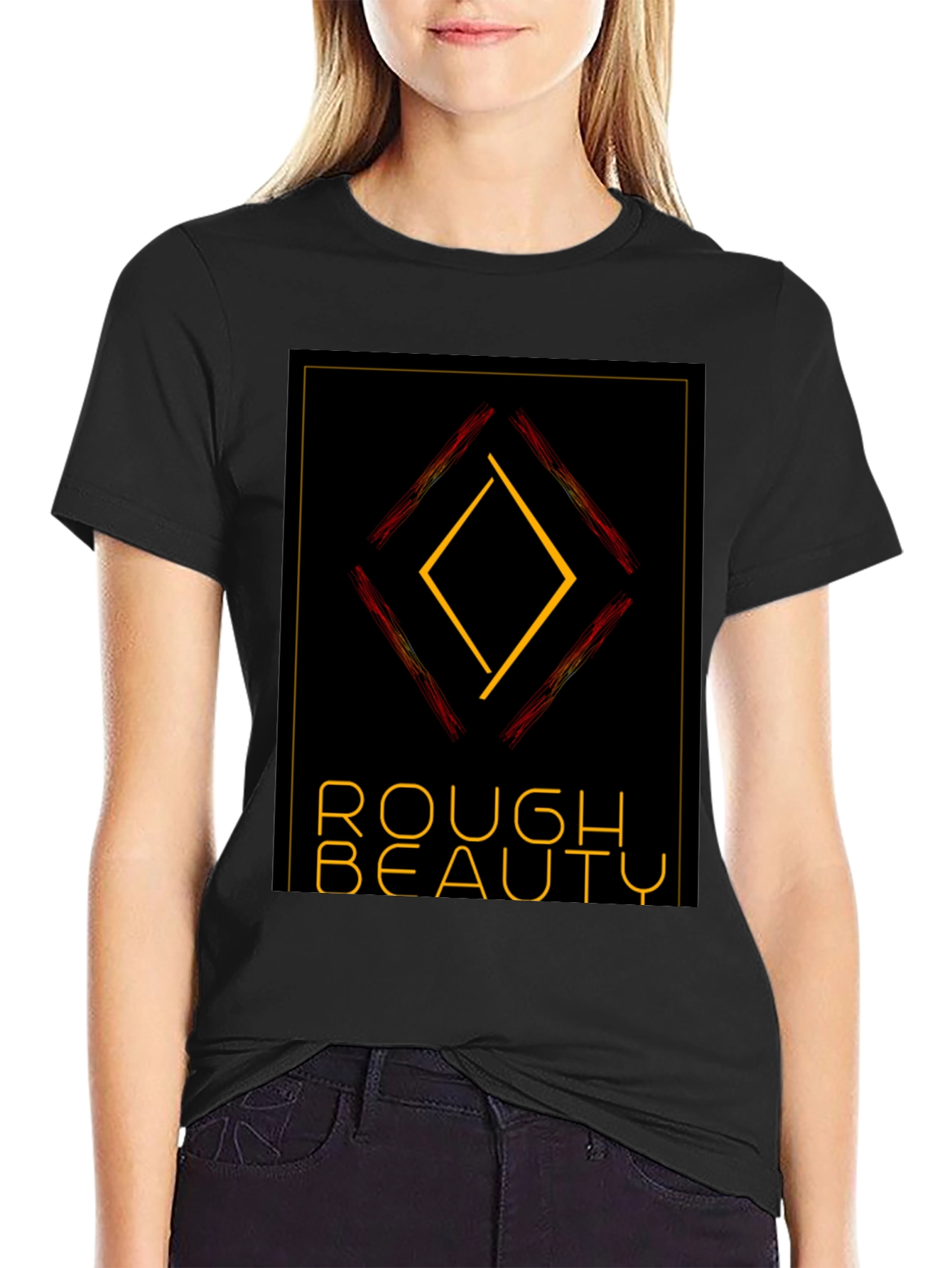 Rough Beauty Diamond Tee - Edgy Graphic Print