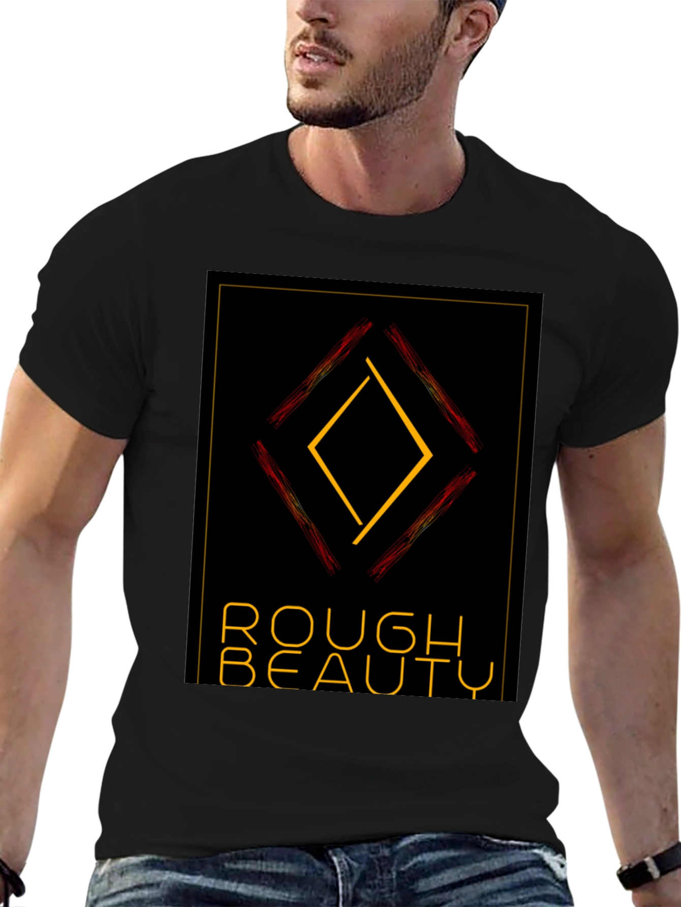 Rough Beauty Diamond Tee - Edgy Graphic Print