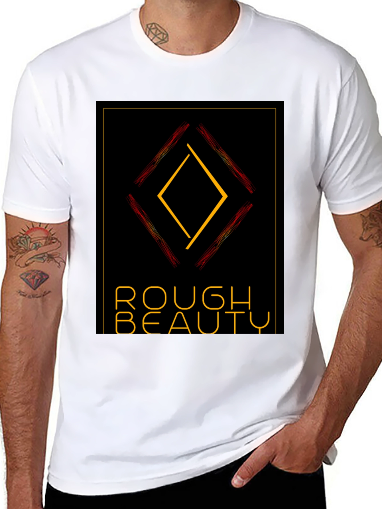 Rough Beauty Diamond Tee - Edgy Graphic Print
