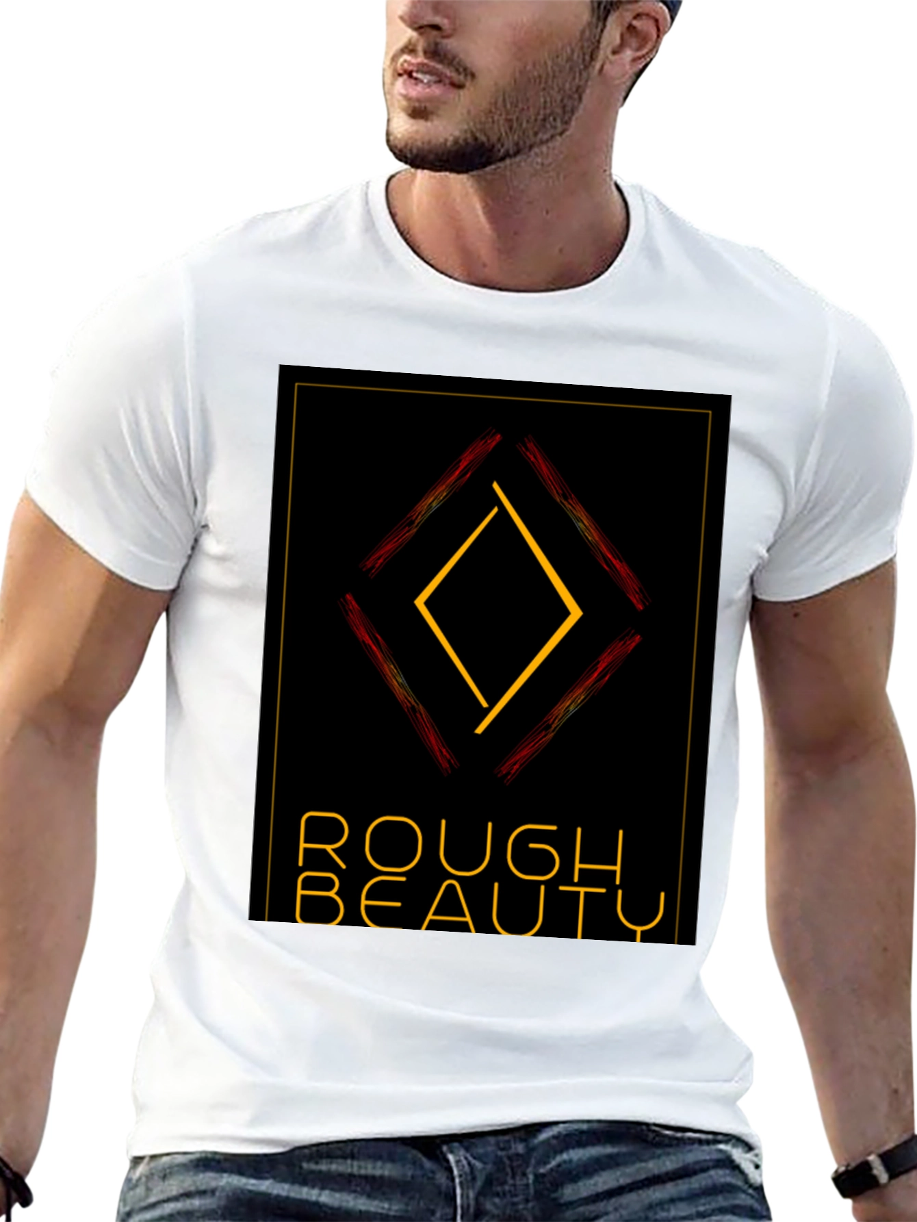 Rough Beauty Diamond Tee - Edgy Graphic Print