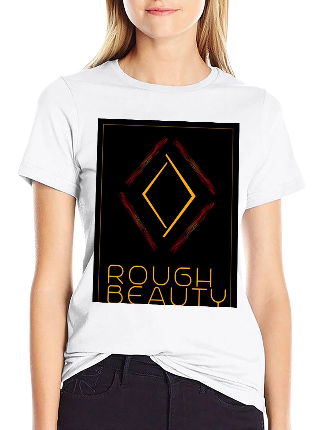 Rough Beauty Diamond Tee - Edgy Graphic Print