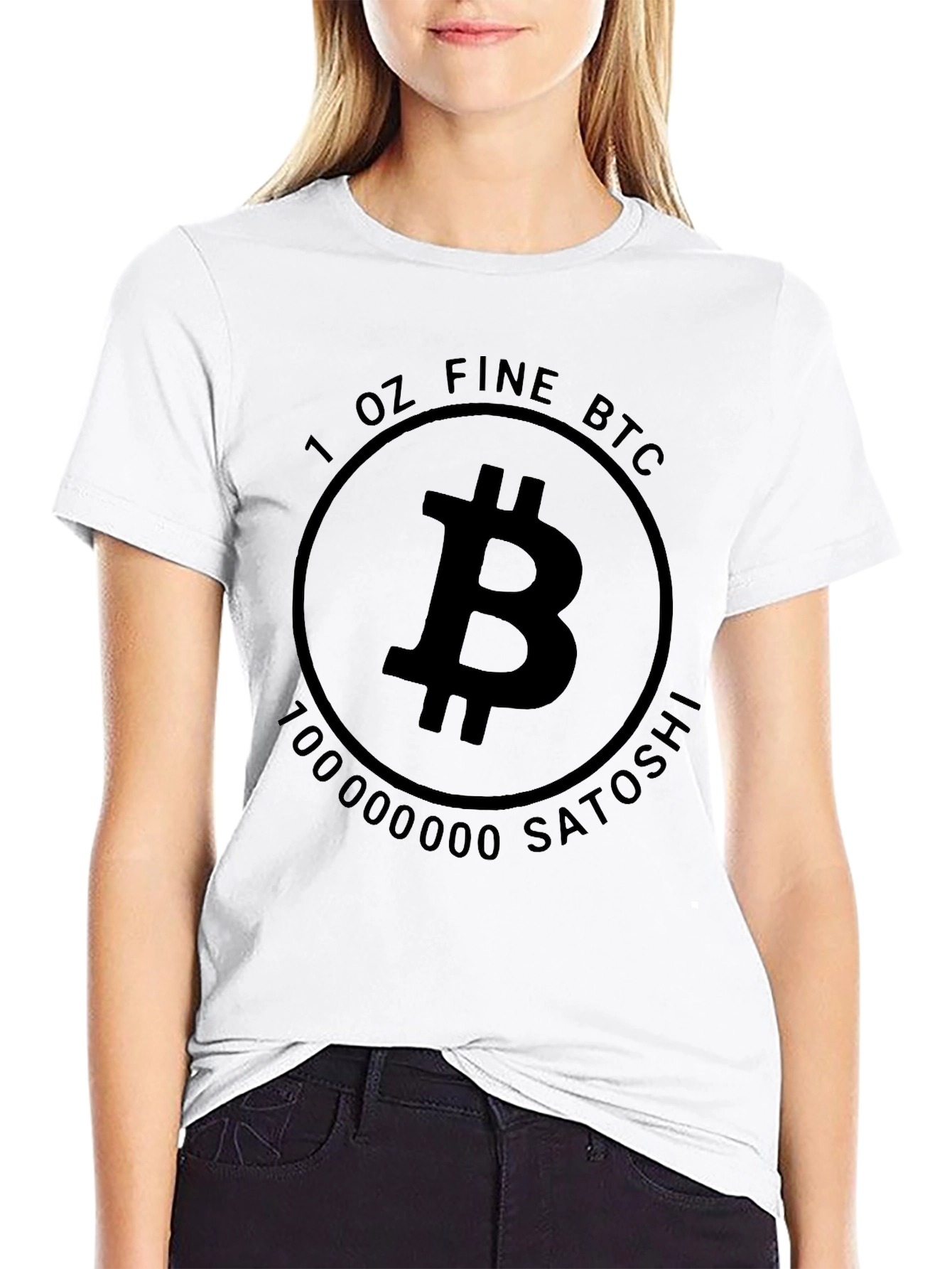 Bitcoin BTC 1 OZ Fine Satoshi Black T-Shirt